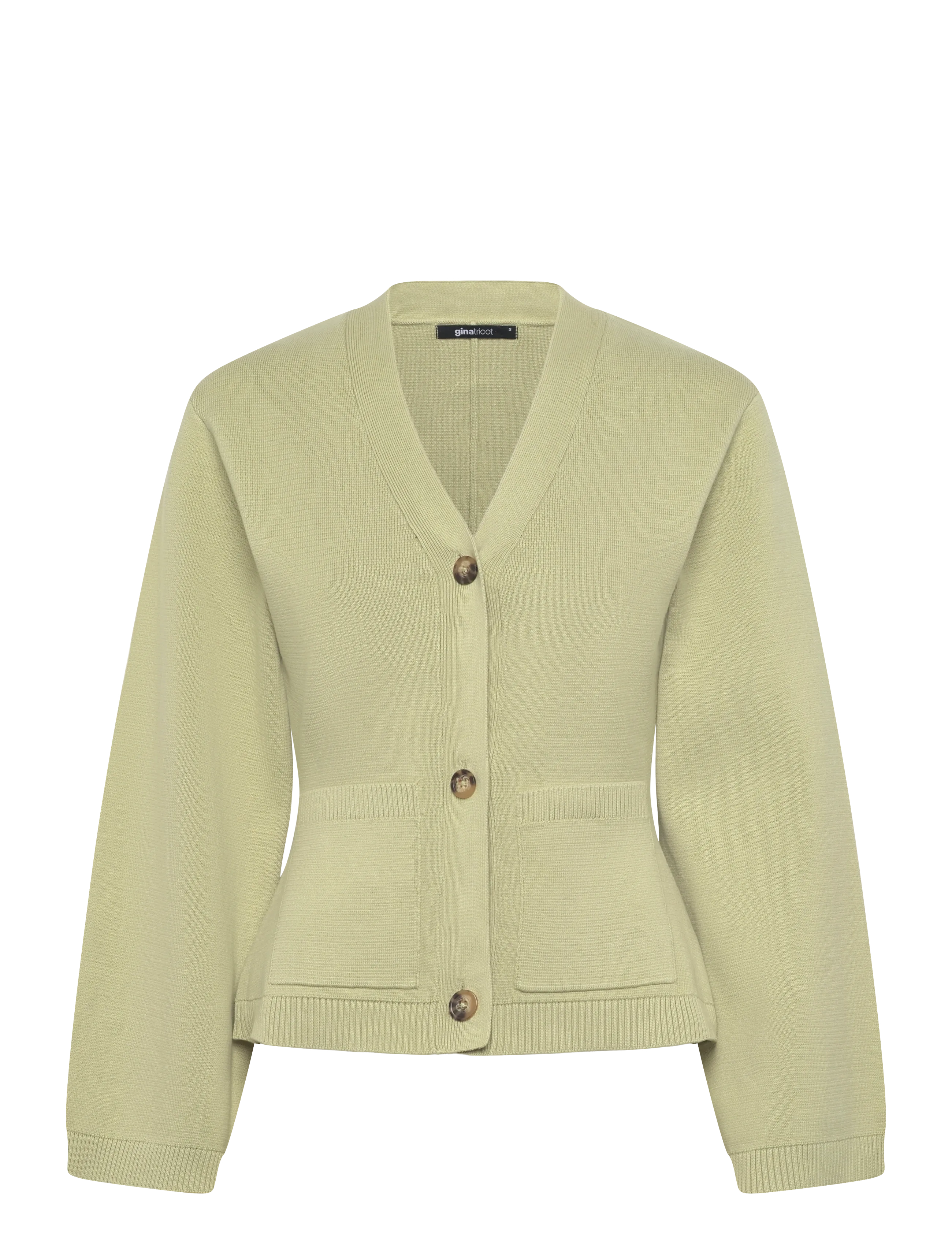 Gina Tricot Knitted cotton cardigan - Cardigans - LINT / green