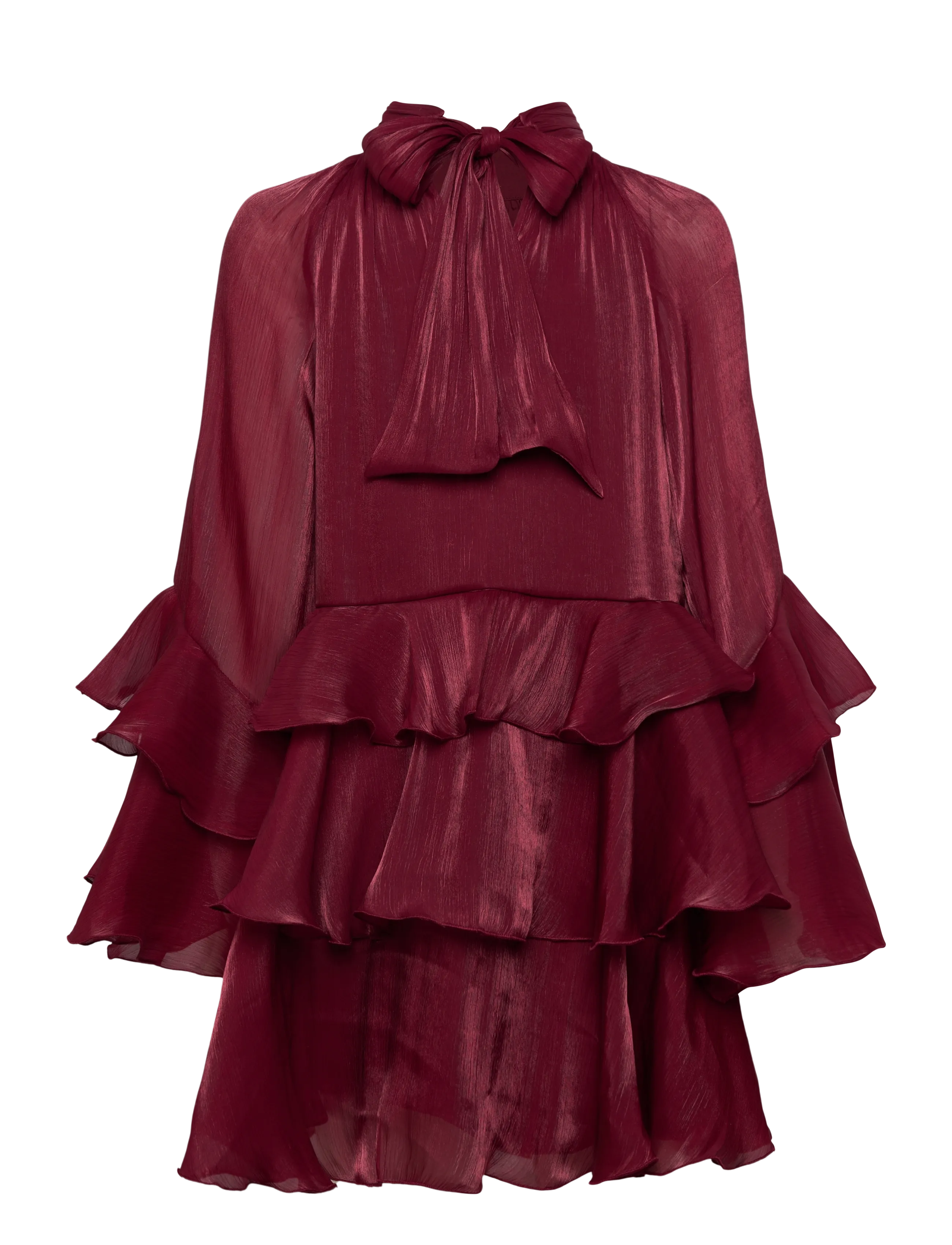 Gina Tricot - Flowy frill mini dress - partykleider - burgundy (4670) - 1