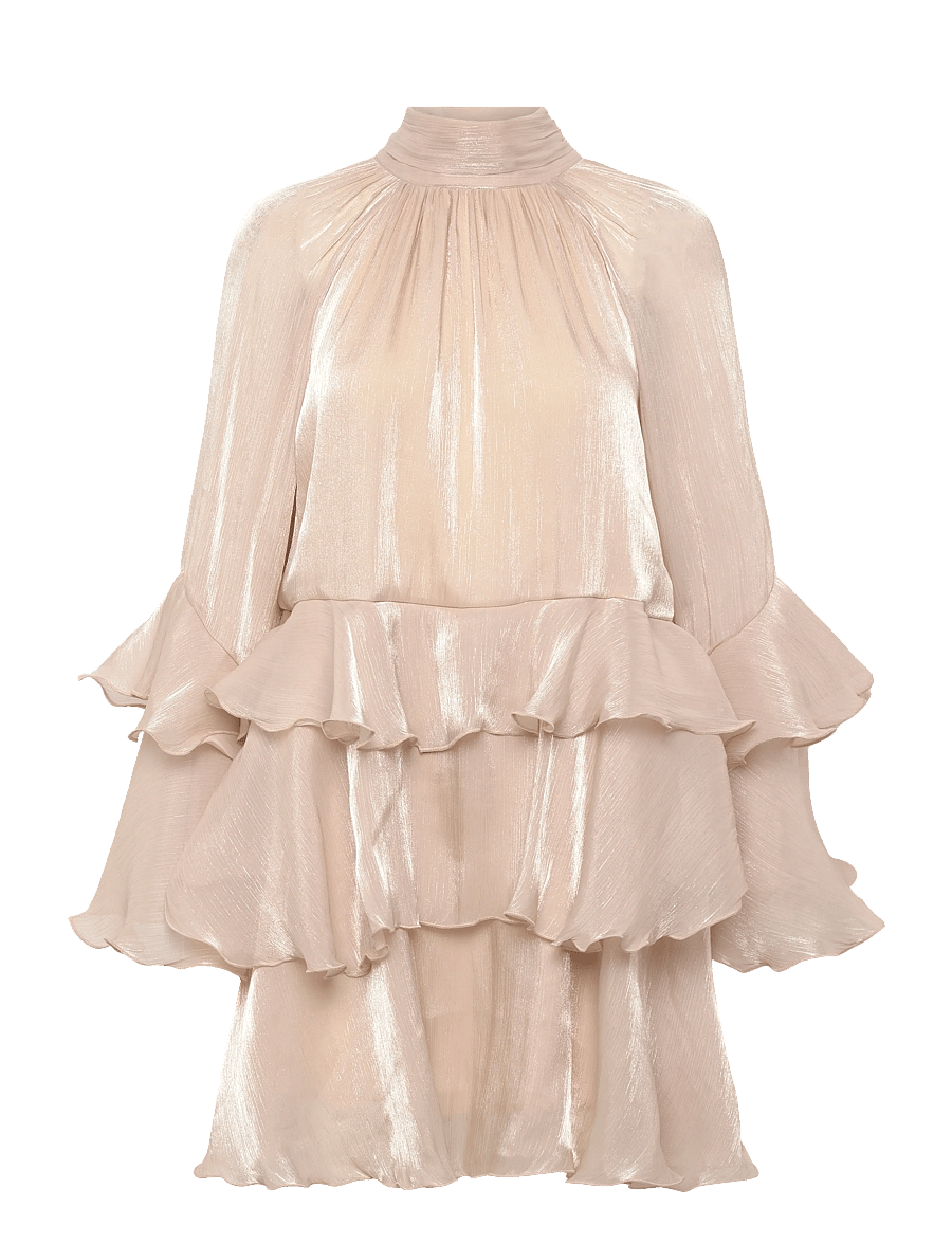Gina Tricot - Flowy frill mini dress - partykleider - champagne (1981) - 0