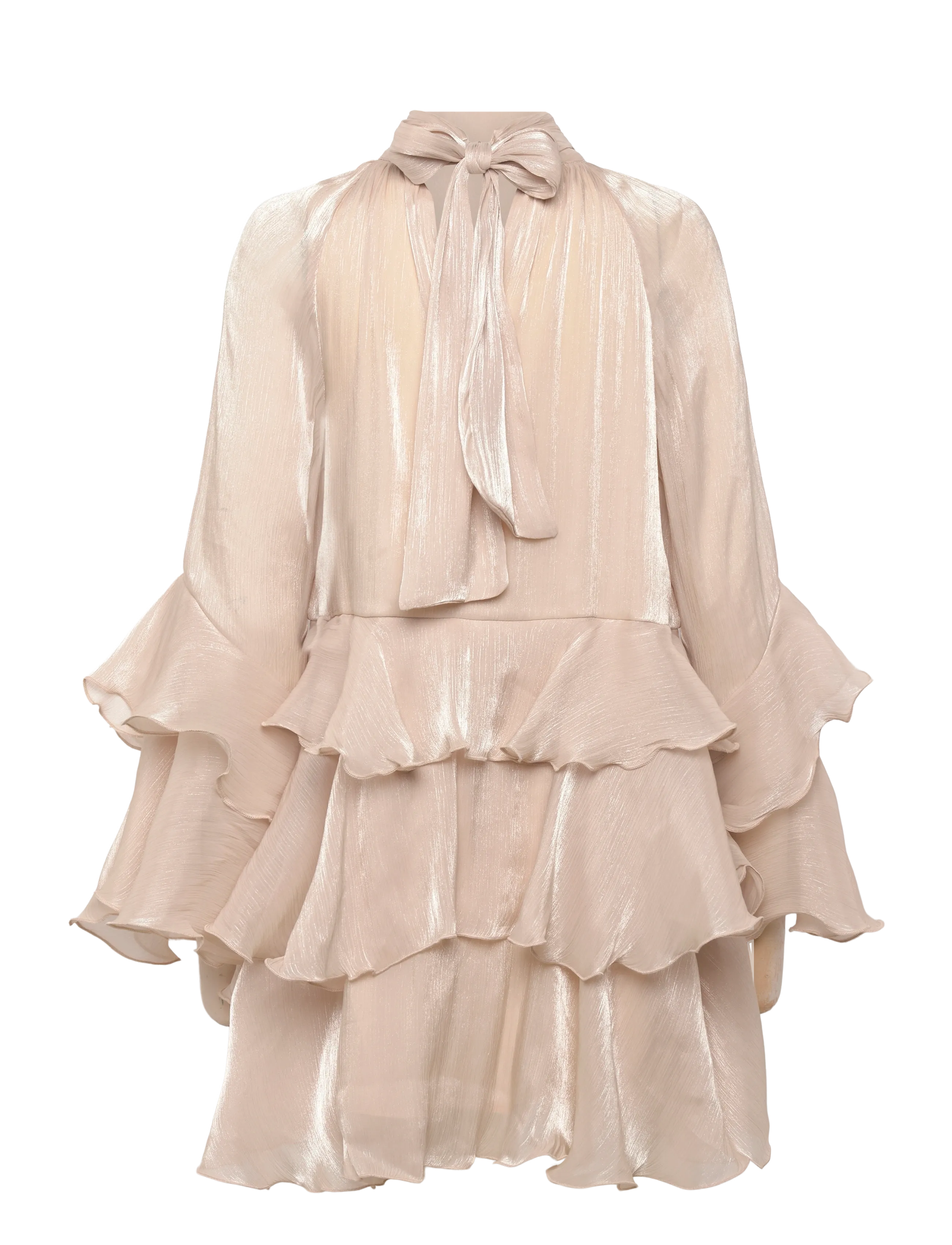 Gina Tricot - Flowy frill mini dress - festkjoler - champagne (1981) - 1