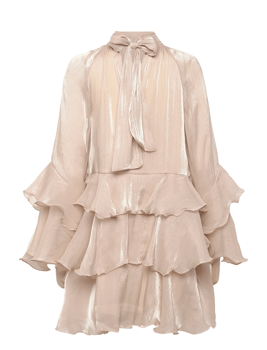Gina Tricot - Flowy frill mini dress - partykleider - champagne (1981) - 1