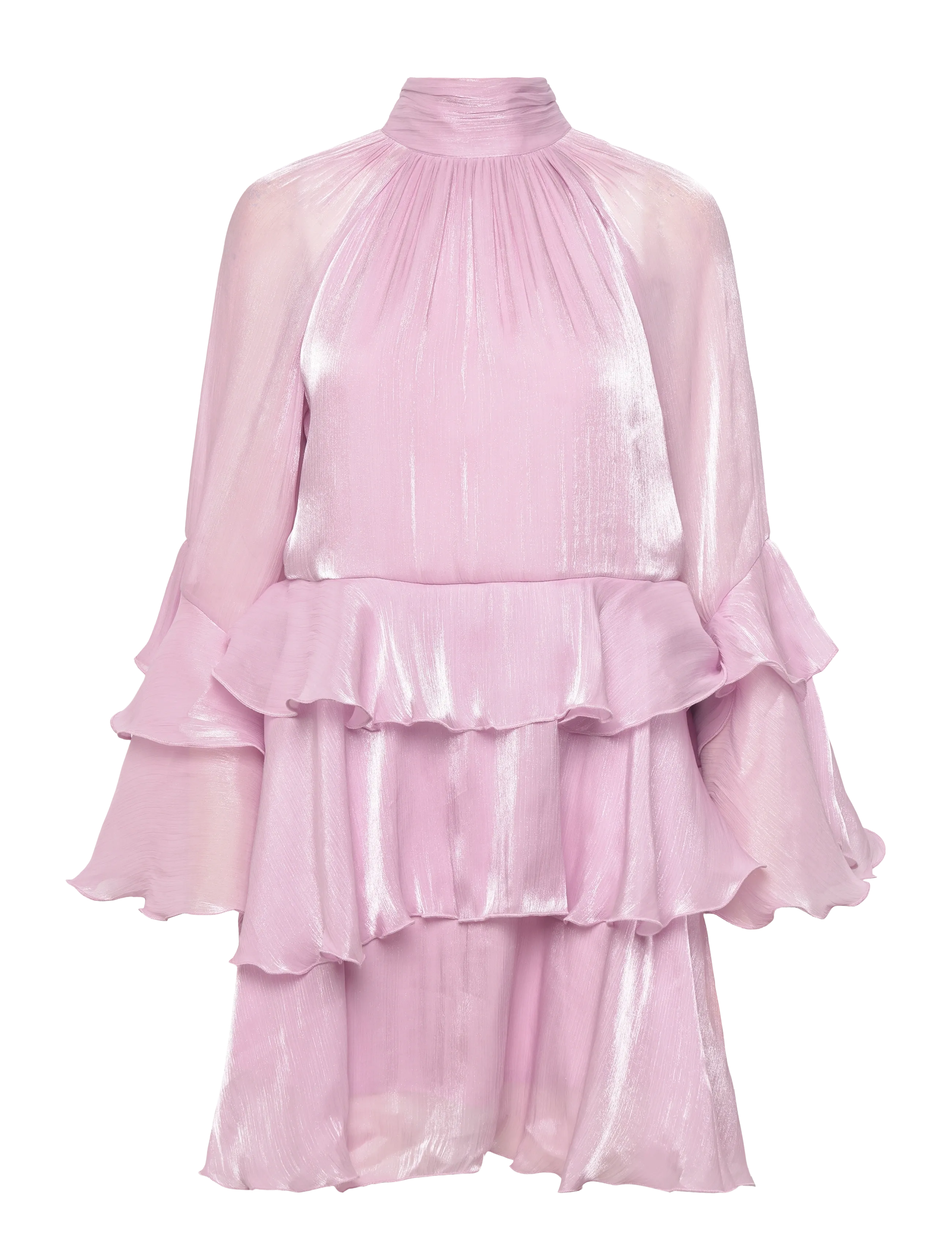 Gina Tricot Flowy frill mini dress - Für Damen - ORCHID PINK (3219) / pink/rose