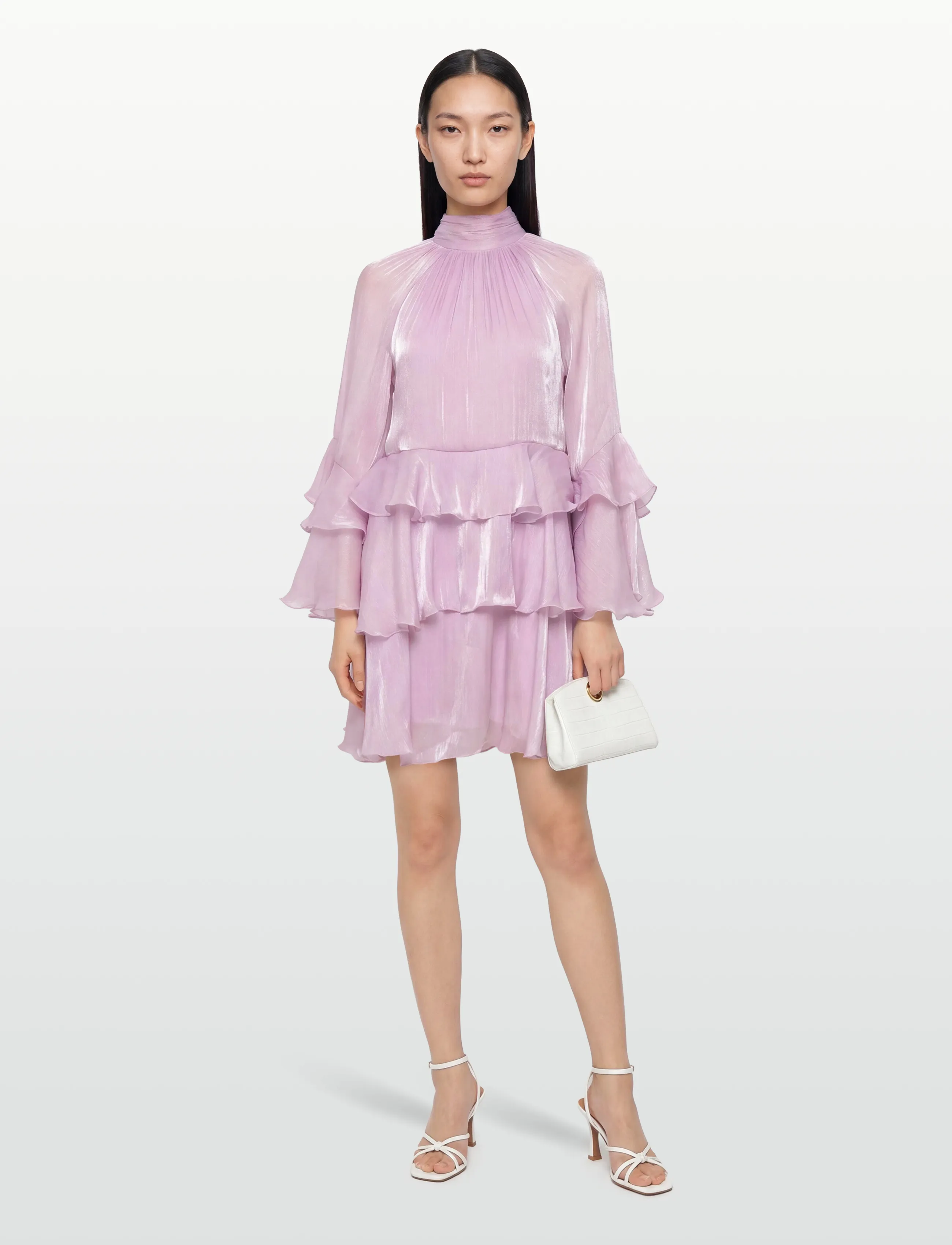 Gina Tricot Flowy Frill Mini Dress, 38, Dresses, Rosa - Short Frauen
