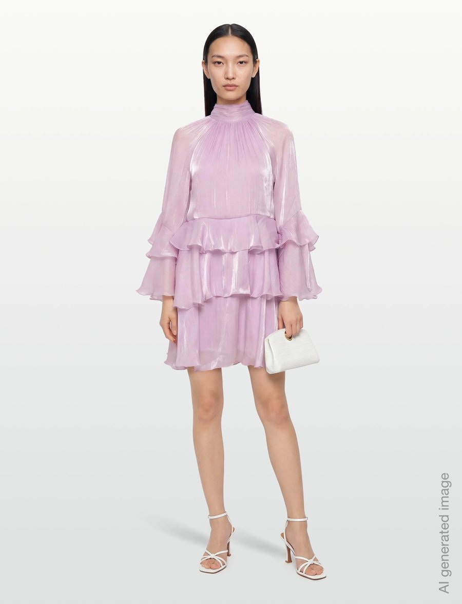 Gina Tricot - Flowy frill mini dress - festklänningar - orchid pink (3219) - 0