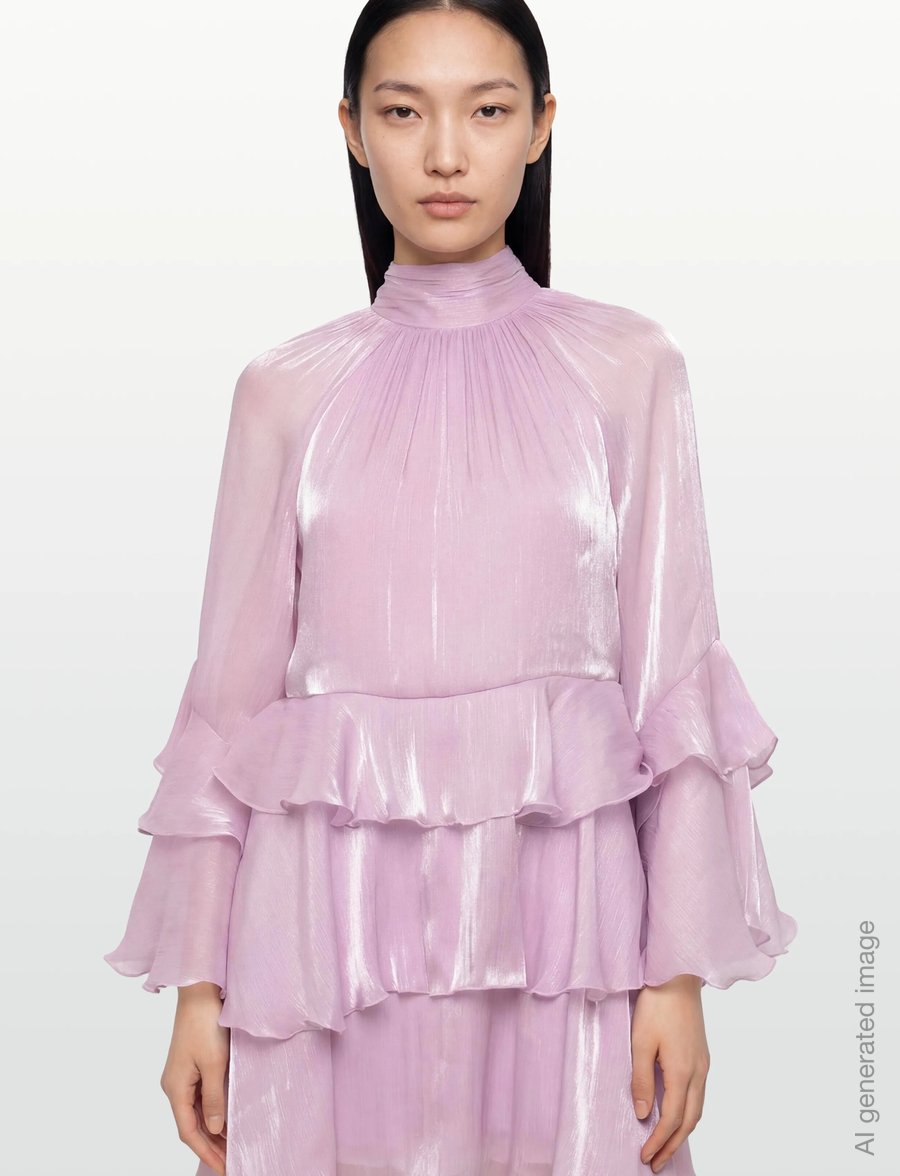 Gina Tricot - Flowy frill mini dress - festklänningar - orchid pink (3219) - 3