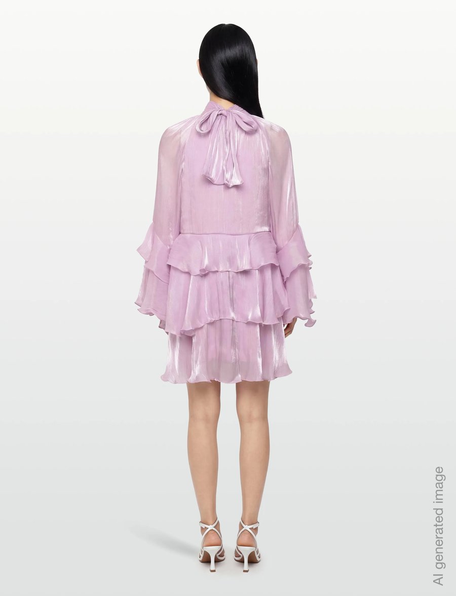 Gina Tricot - Flowy frill mini dress - festklänningar - orchid pink (3219) - 4