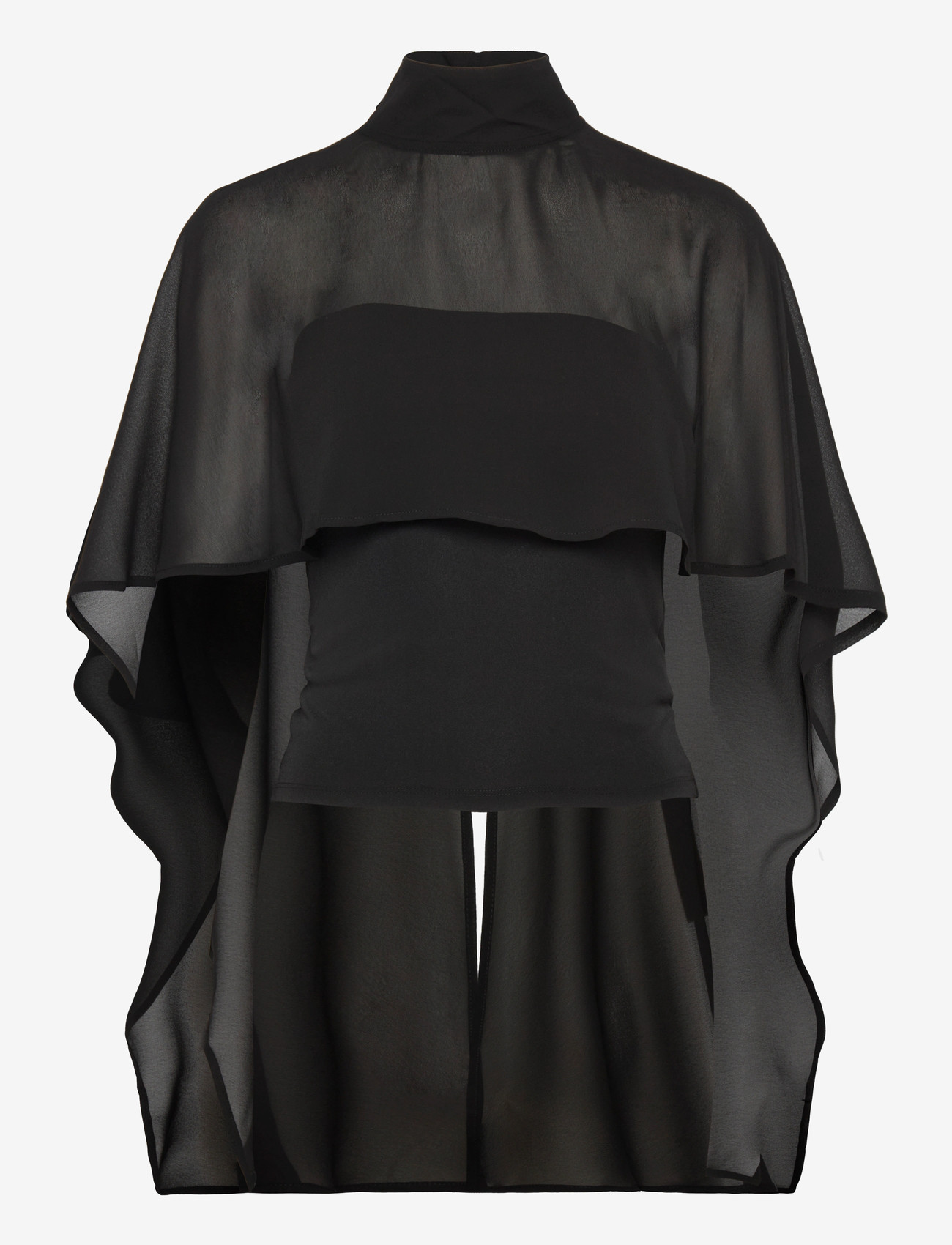 Gina Tricot - Chiffon cape top - black (9000) - 0