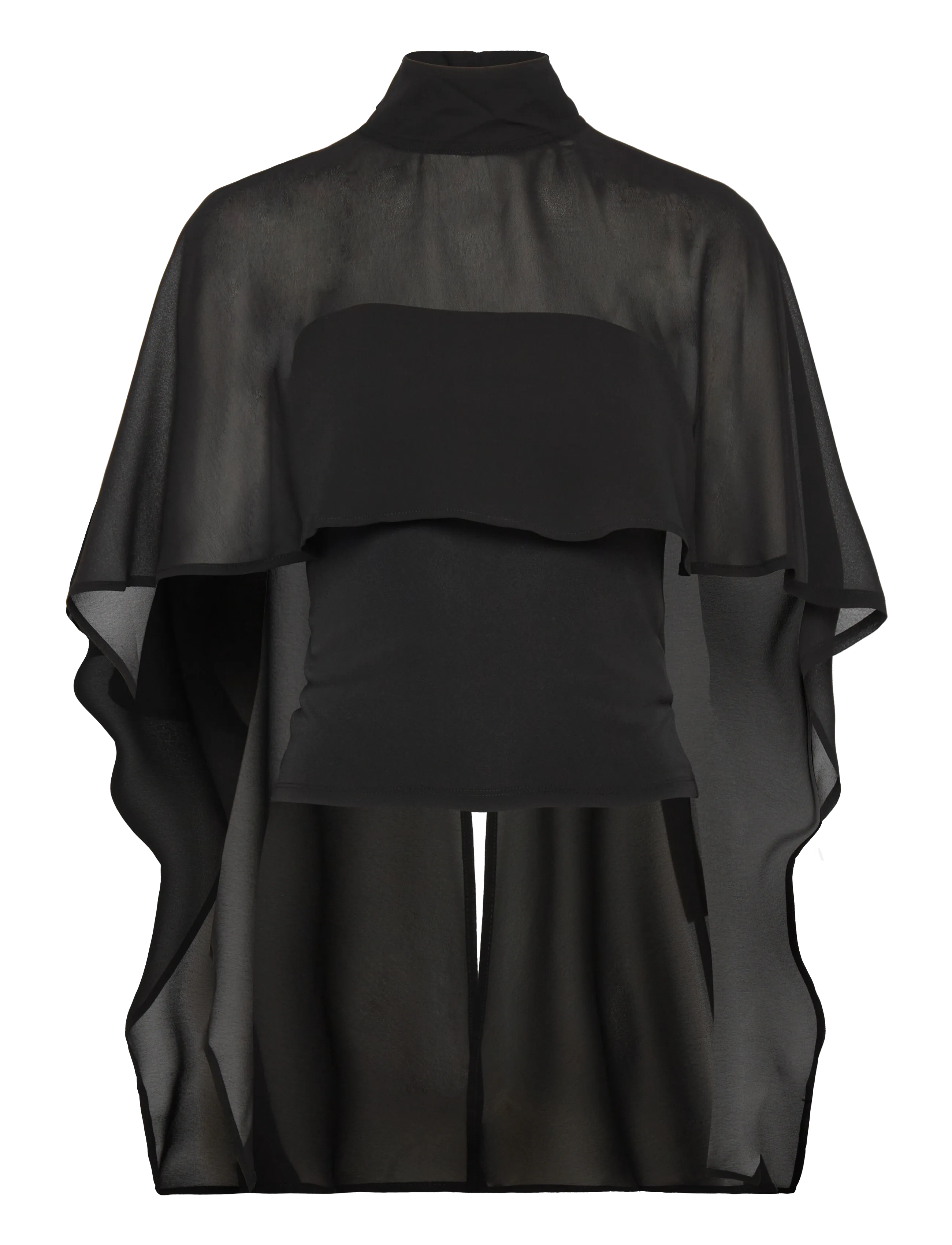Gina Tricot Chiffon cape top - Noor - BLACK (9000) / black