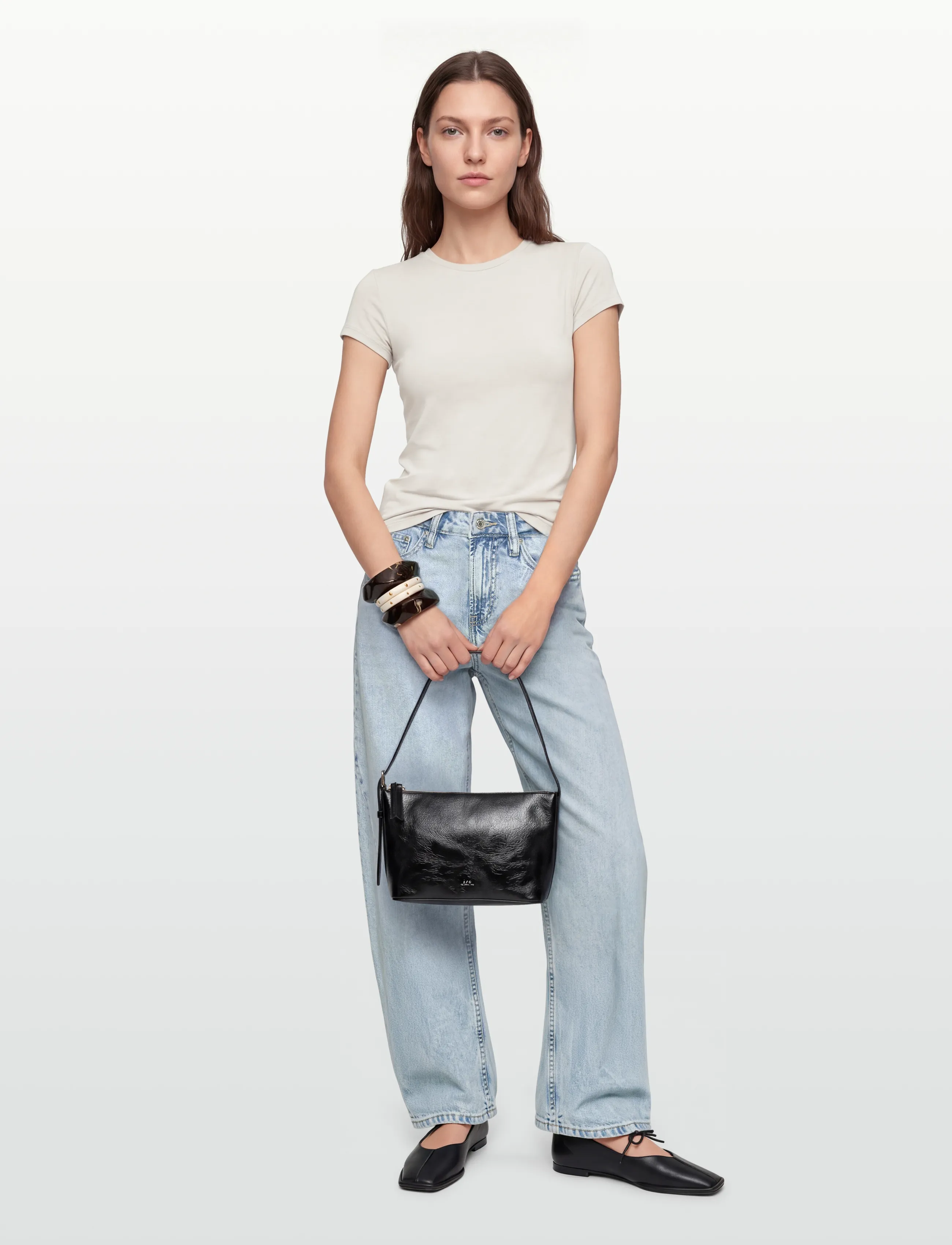 Gina Tricot Baggy-Crush Jeans, 34, Blau - Wide, Frauen