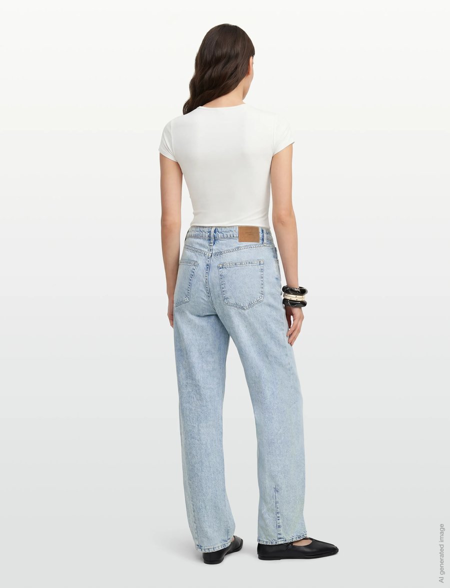 Gina Tricot - Baggy-crush jeans - džinsi ar platām starām - cold blue - 4