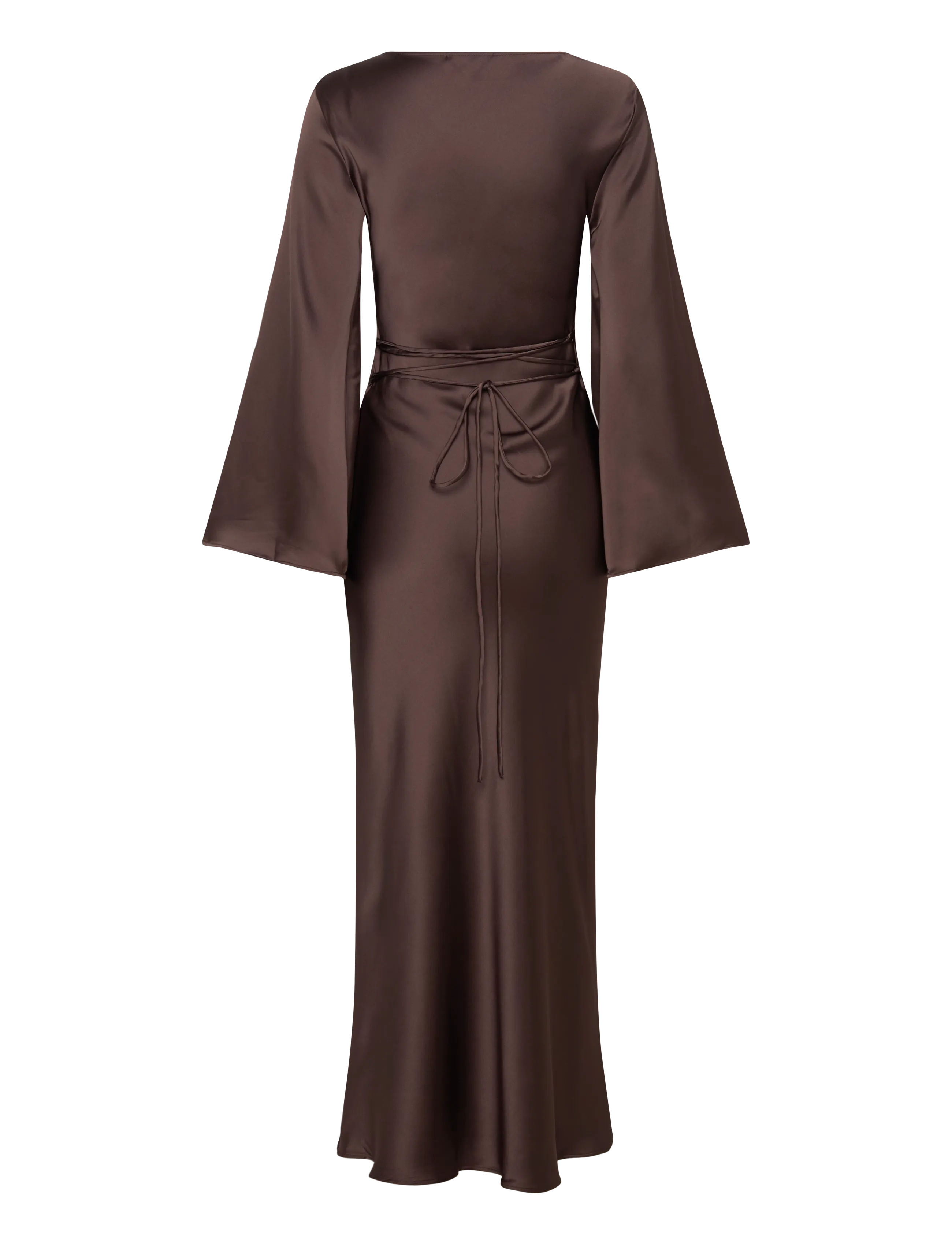 Gina Tricot - Satin wide sleeve maxi dress - maxi kjoler - brown - 2
