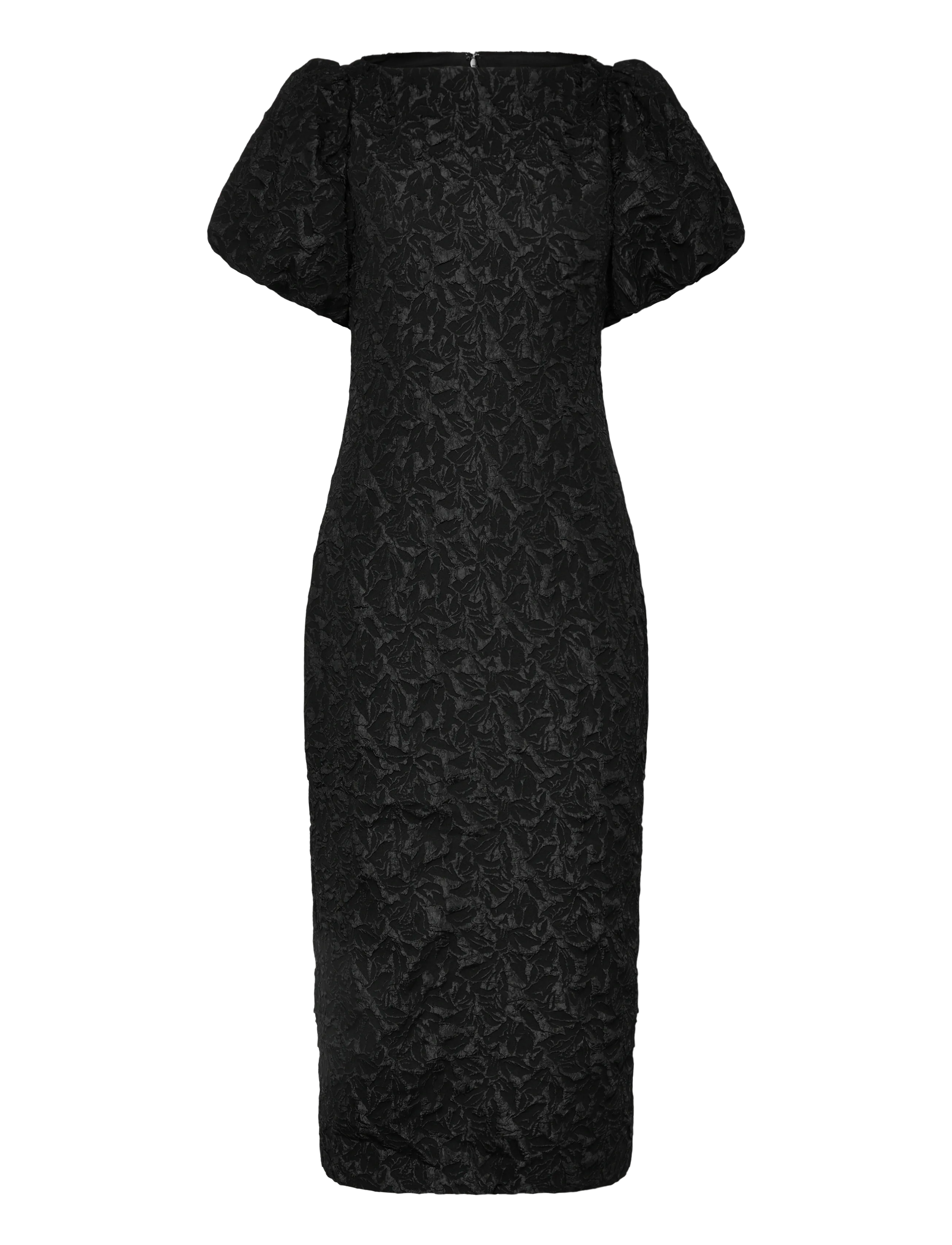 Gina Tricot Puff Sleeve Midi Dress, 32, Dresses, Schwarz - Knee-length & Midi, Frauen
