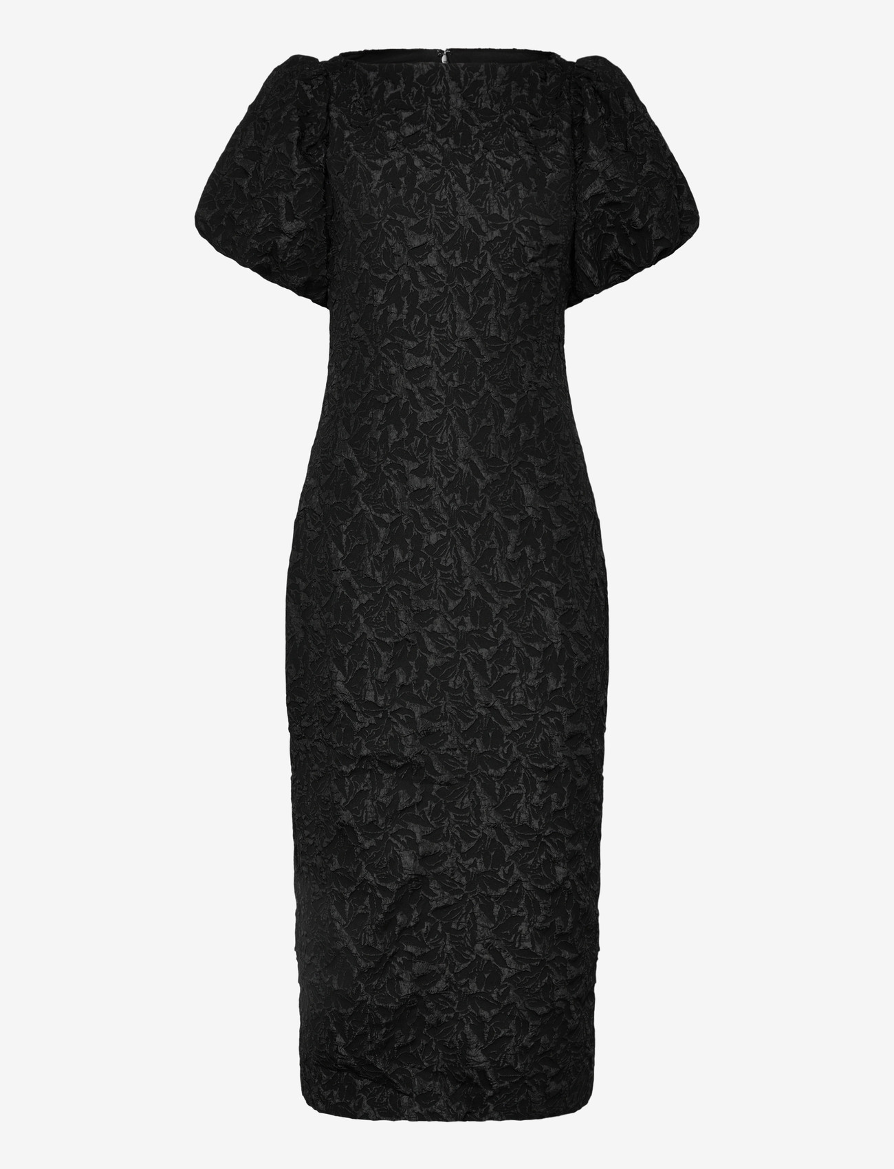 Gina Tricot - Puff sleeve midi dress - midi kjoler - black (9000) - 0