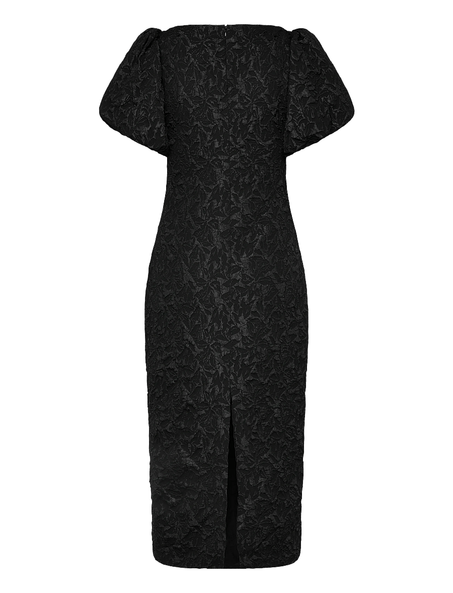 Gina Tricot - Puff sleeve midi dress - midi-jurken - black (9000) - 1
