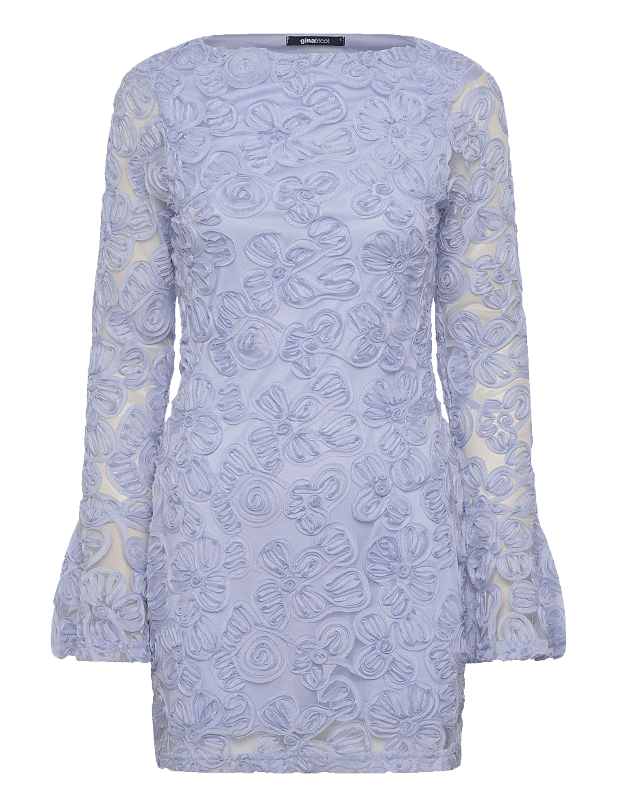 Gina Tricot - Embroidery mini dress - konfirmation - lt blue - 1
