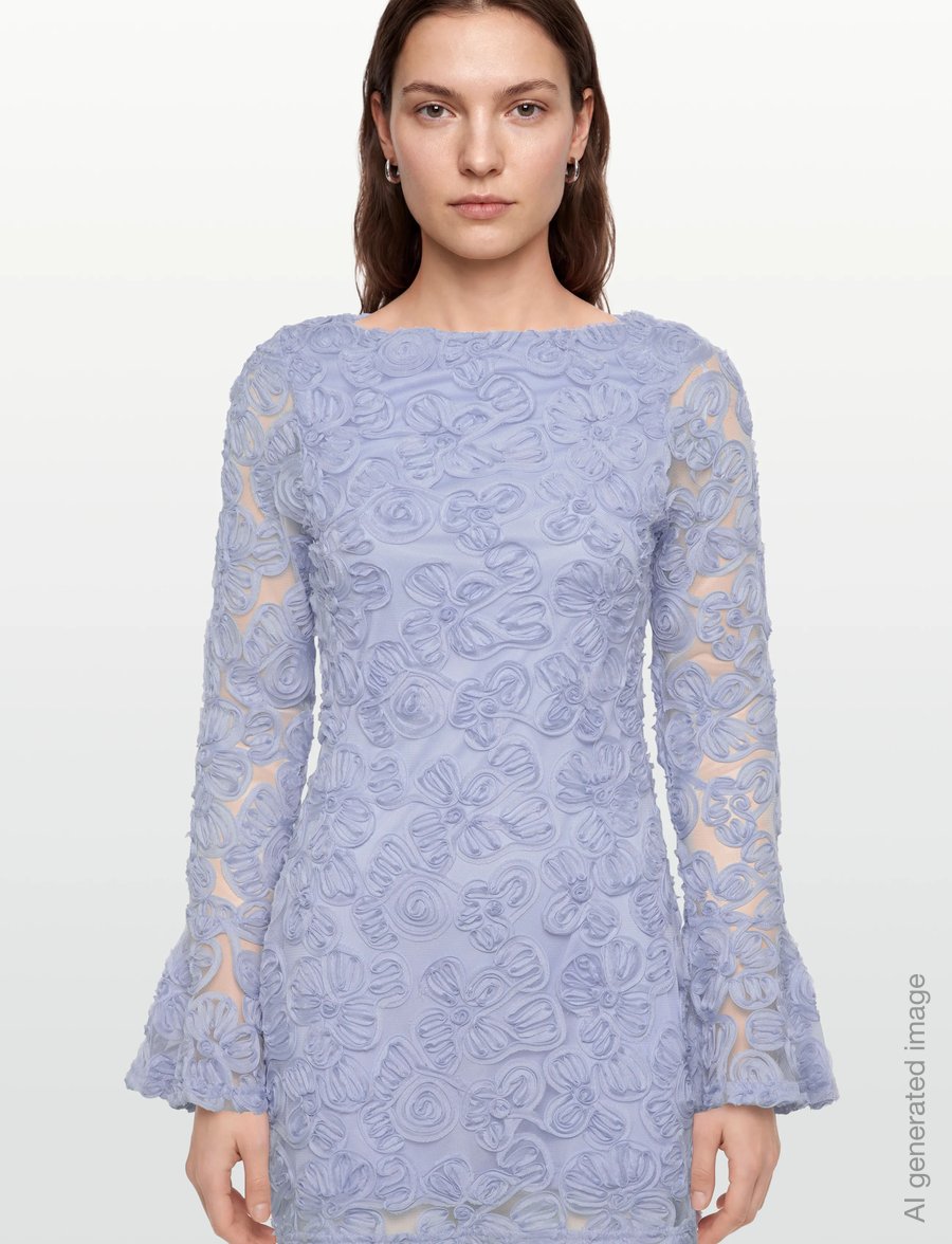 Gina Tricot - Embroidery mini dress - konfirmation - lt blue - 3