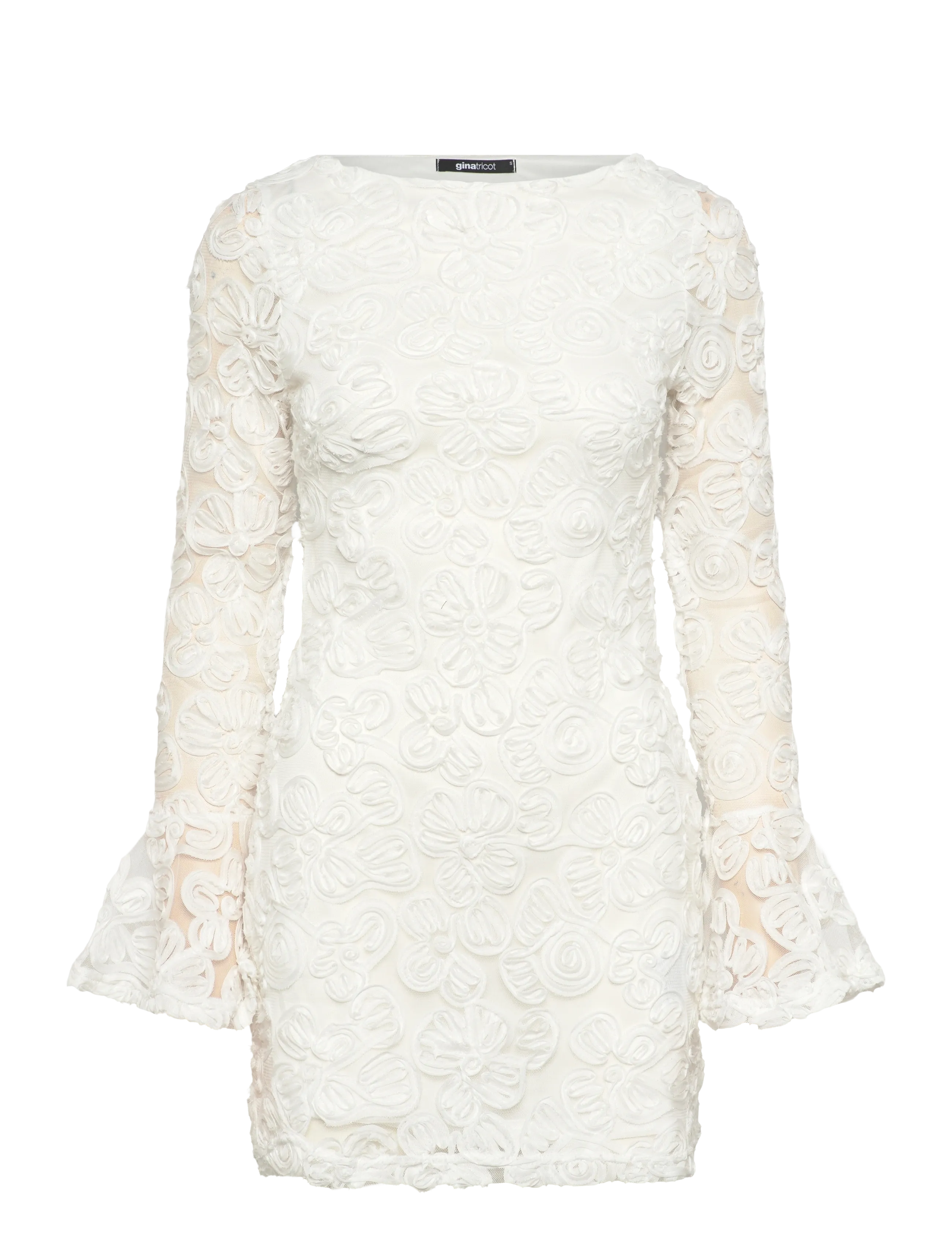 Gina Tricot Embroidery Mini Dress, M, White, Kjoler > Kort Kjole, Dame