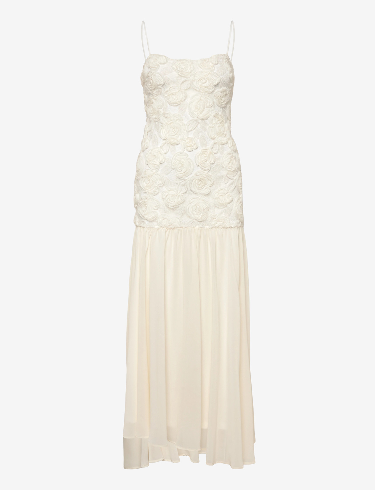 Gina Tricot - Embroidery dropped waist dress - aftonklänningar - creme (1263) - 0