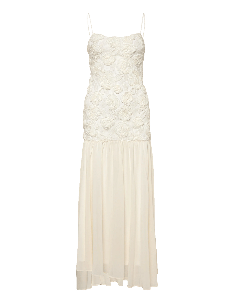 Gina Tricot - Embroidery dropped waist dress - abendkleider - creme (1263) - 0