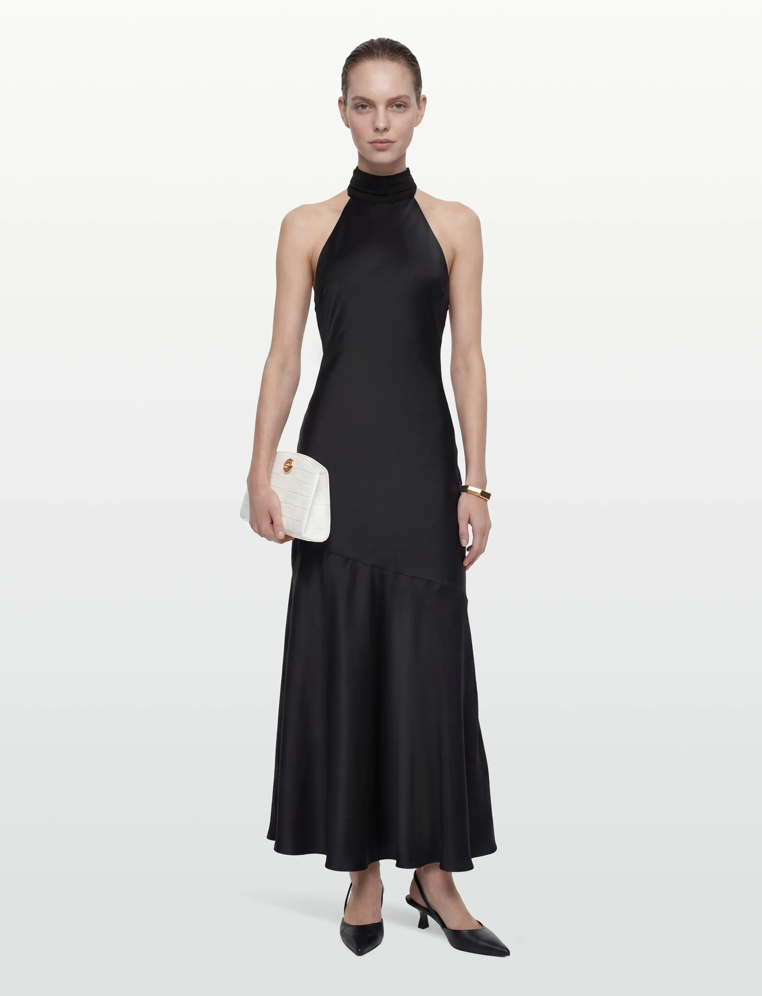 Gina Tricot Shawl maxi dress - Tøj - BLACK (9000) / black