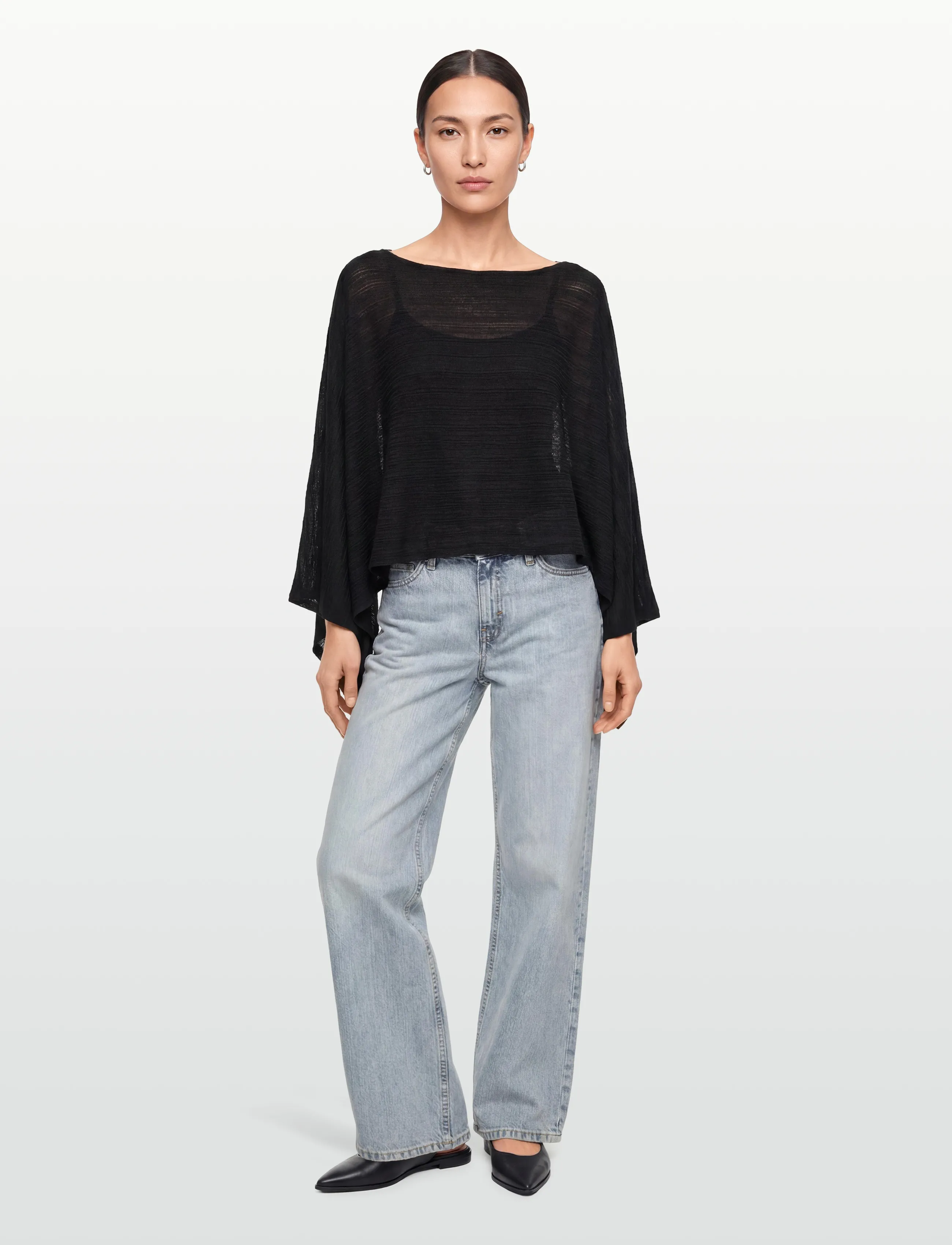 Gina Tricot Poncho, XS/S, Knitwear, Schwarz - Ponchos, Frauen
