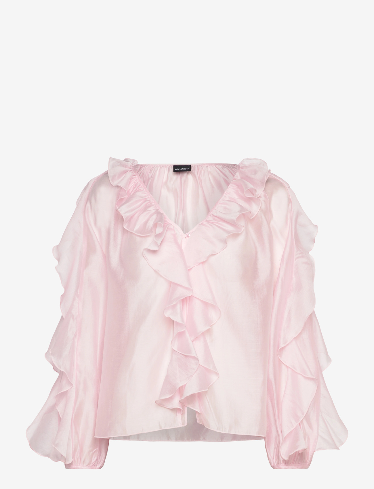 Gina Tricot - Frill blouse - langærmede bluser - lt pink - 1