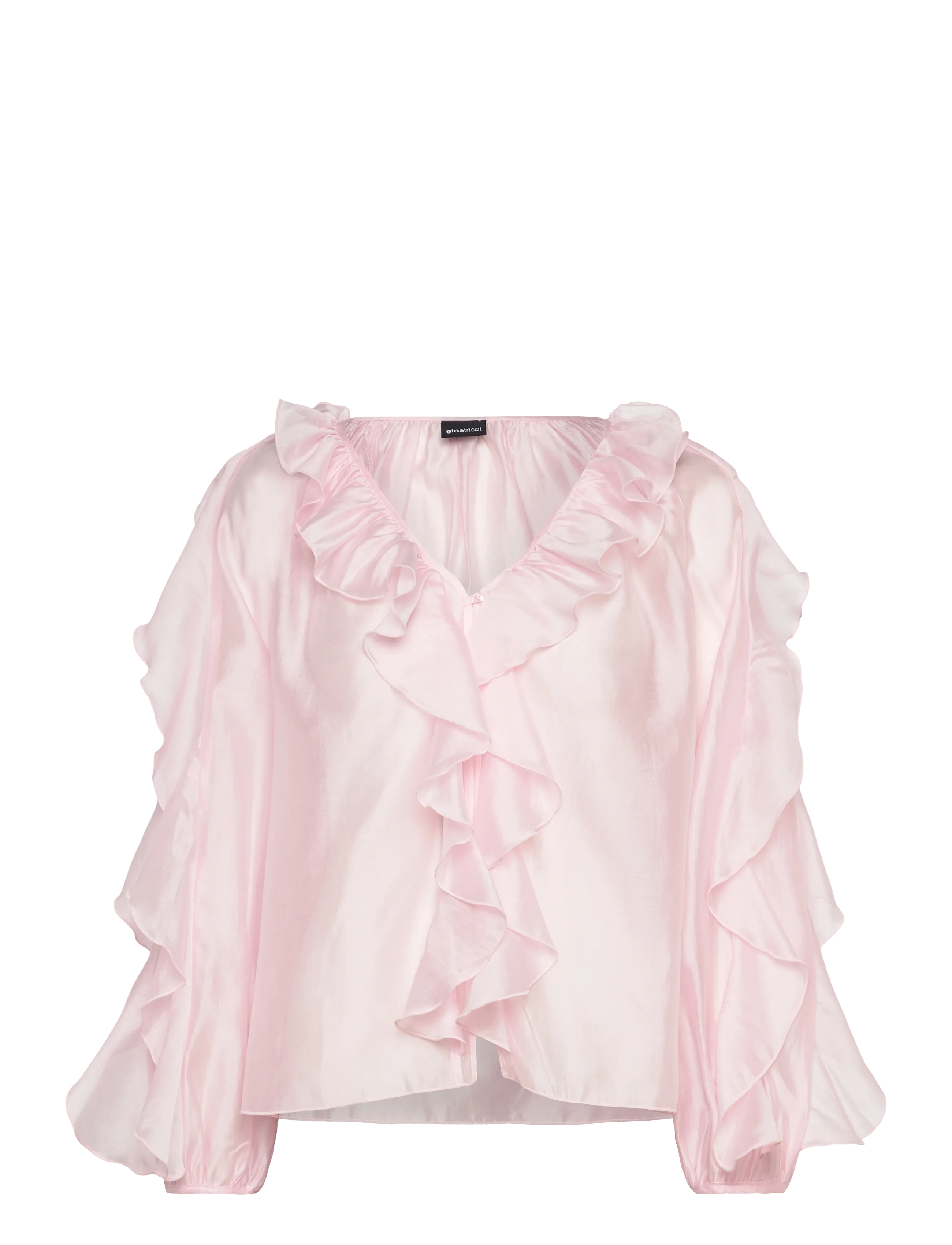 Gina Tricot Frill blouse - Bluser - LT PINK / pink/rose