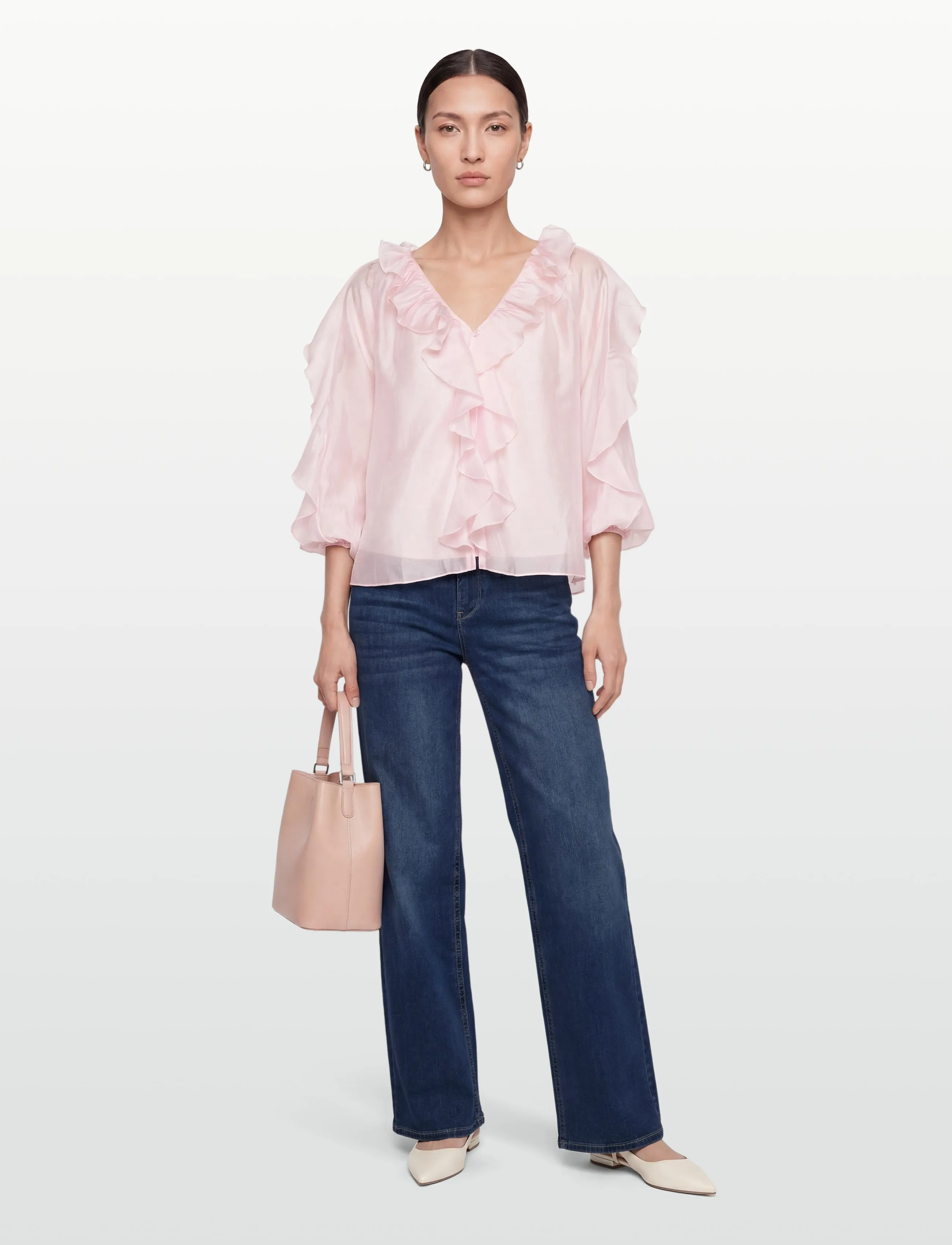 Gina Tricot Frill Blouse, L, Pink, Bluser > Langærmede, Dame