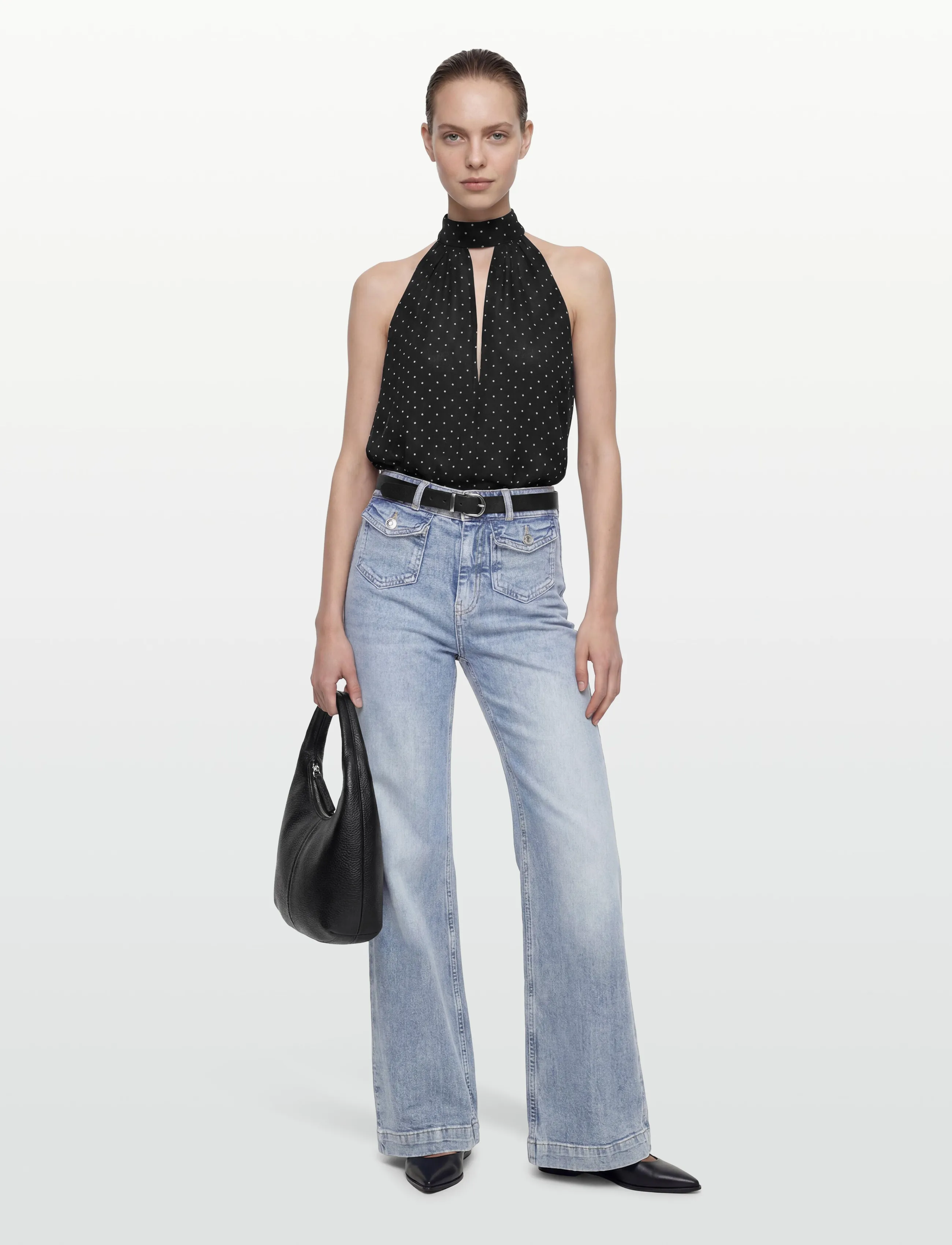 Gina Tricot Front pocket flare jeans - Kollektionen - LT BLUE / blue