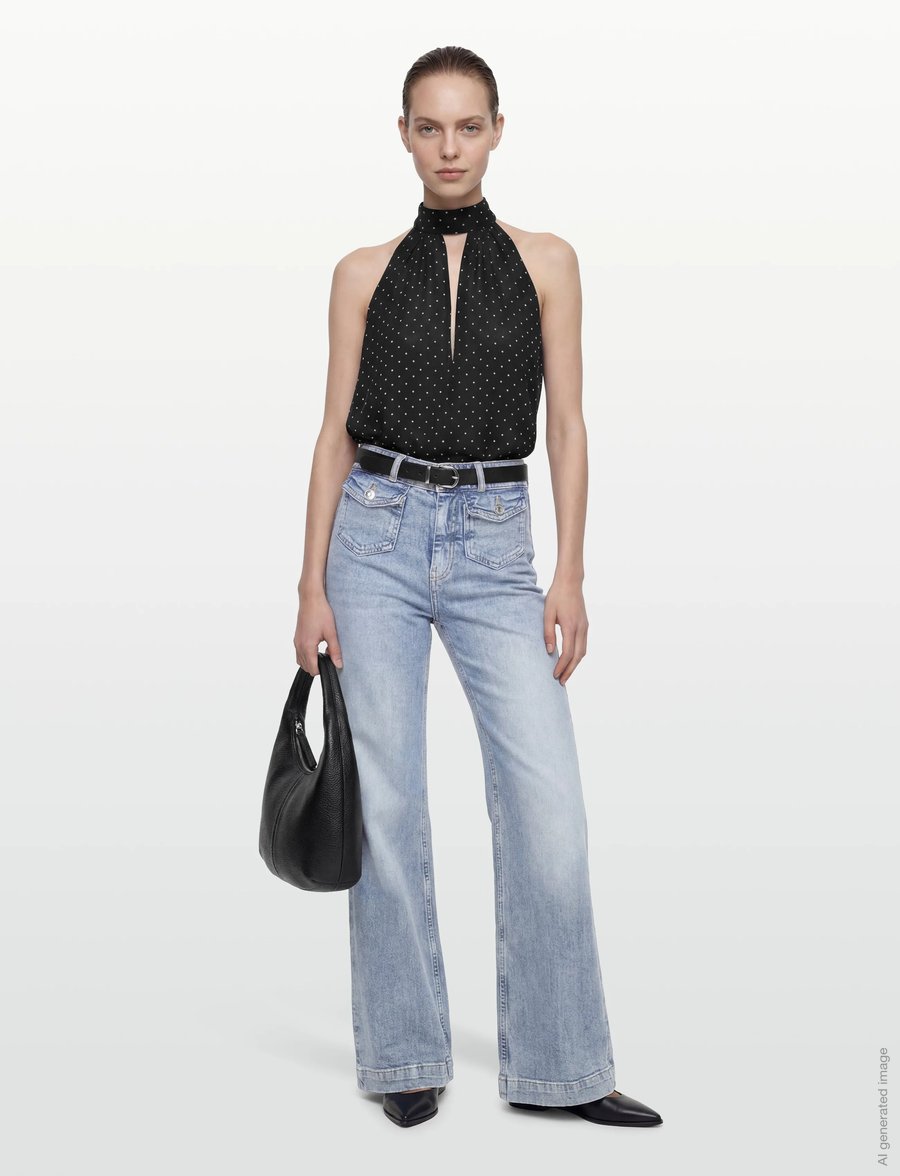 Gina Tricot - Front pocket flare jeans - jeans évasés - lt blue - 0