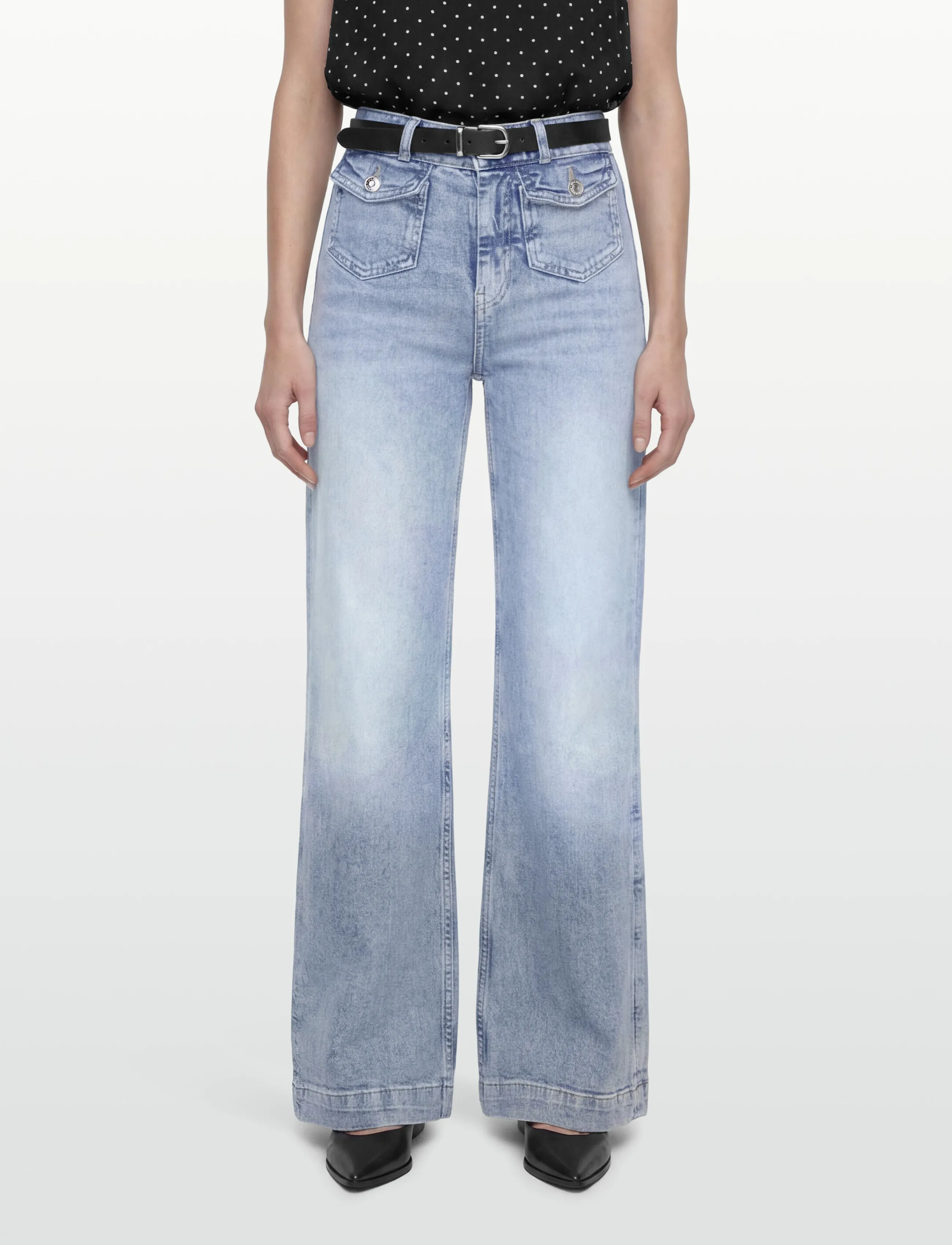 Gina Tricot - Front pocket flare jeans - alt eriti laia säärega teksad - lt blue - 3