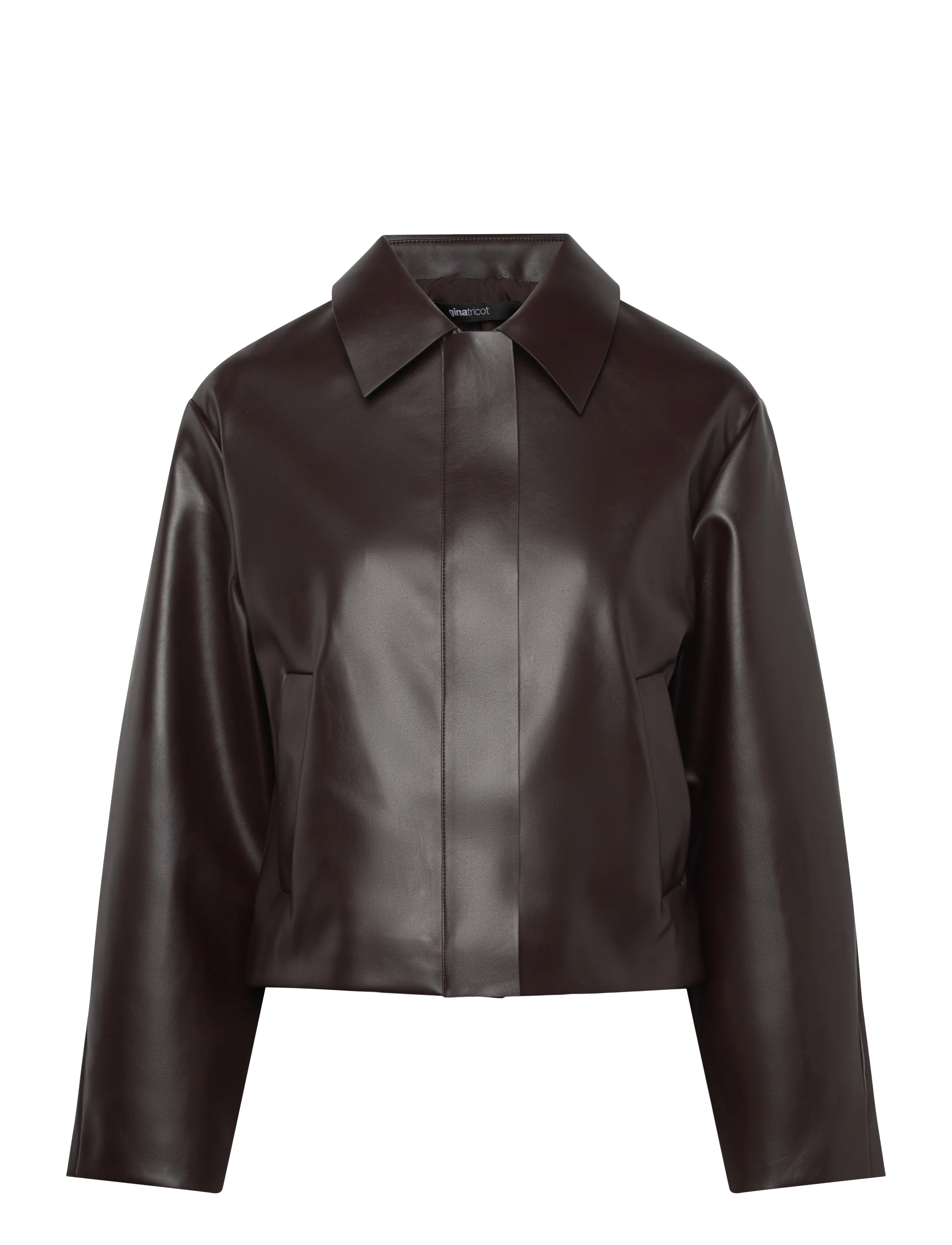 Gina Tricot Short pu jacket - Mantlid ja jakid - BURGUNDY/BROWN (3012) / brown