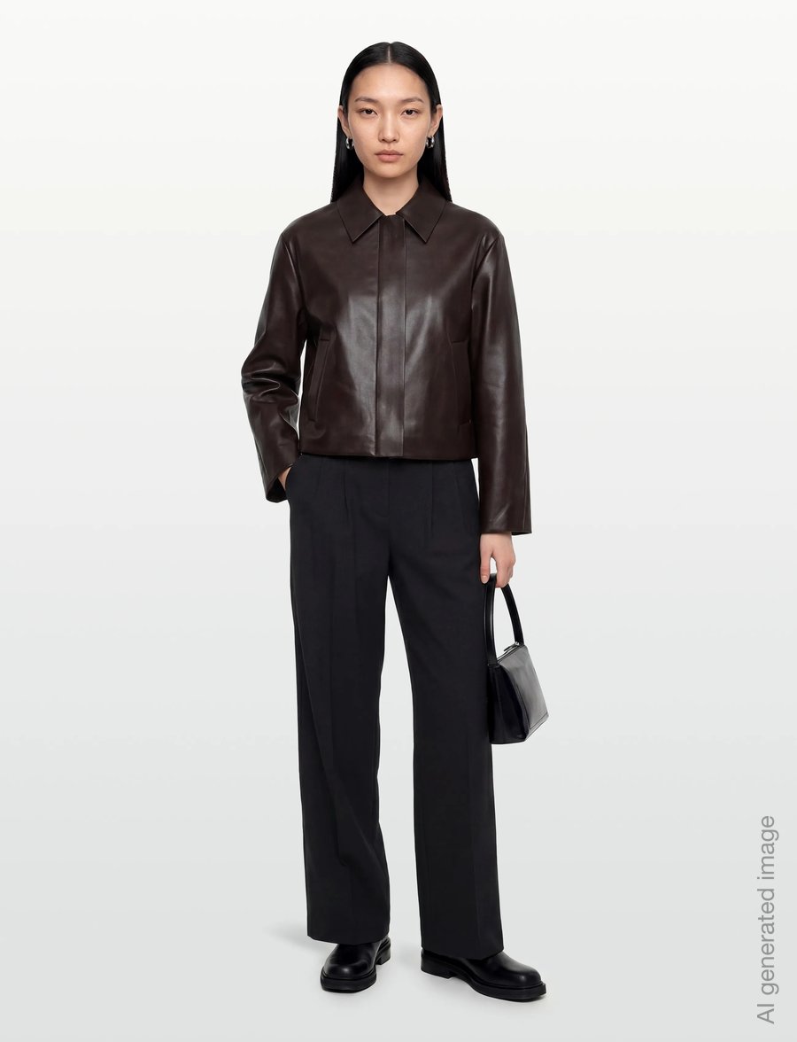Gina Tricot - Short pu jacket - lette jakker - burgundy/brown (3012) - 0