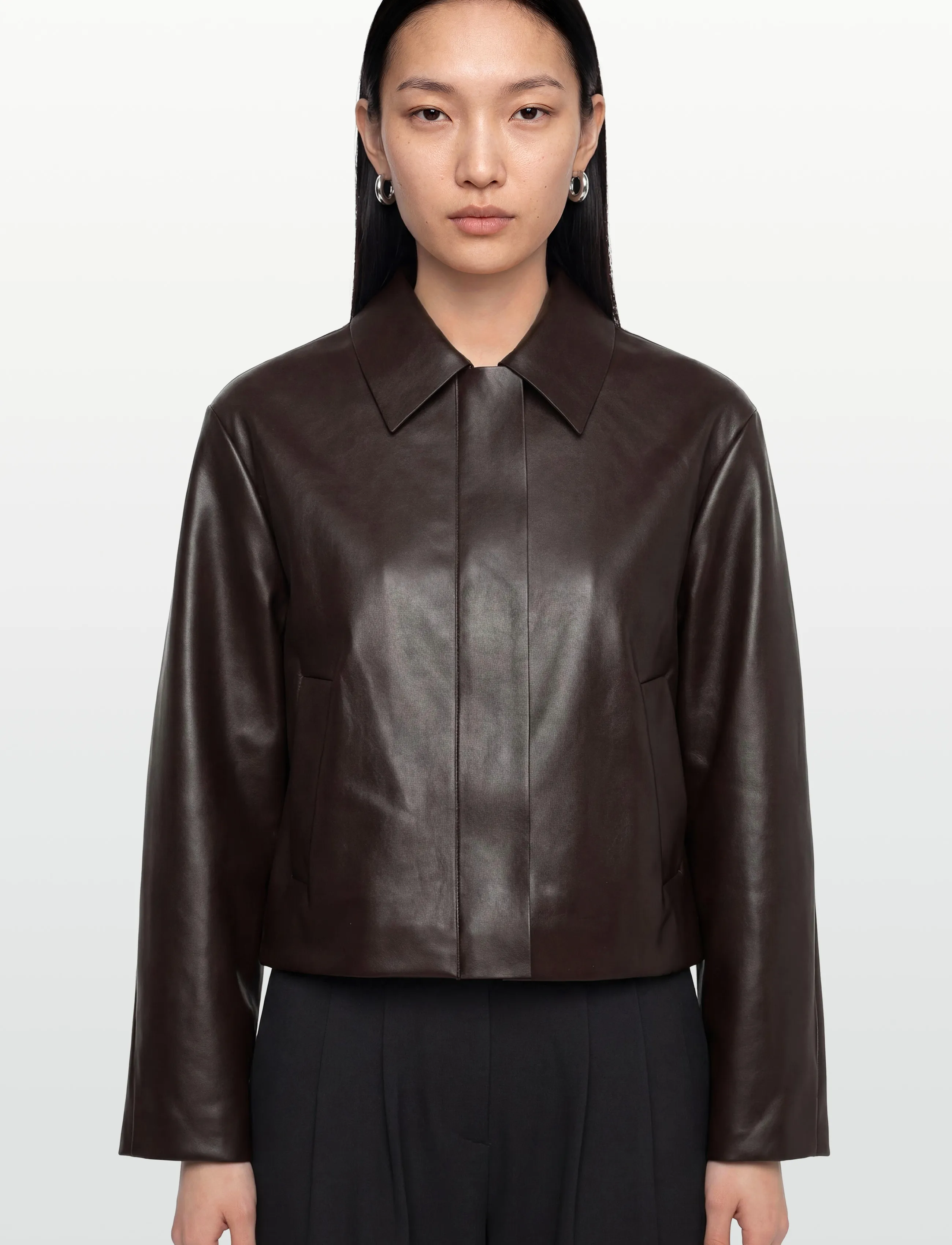 Gina Tricot - Short pu jacket - vårjackor - burgundy/brown (3012) - 3