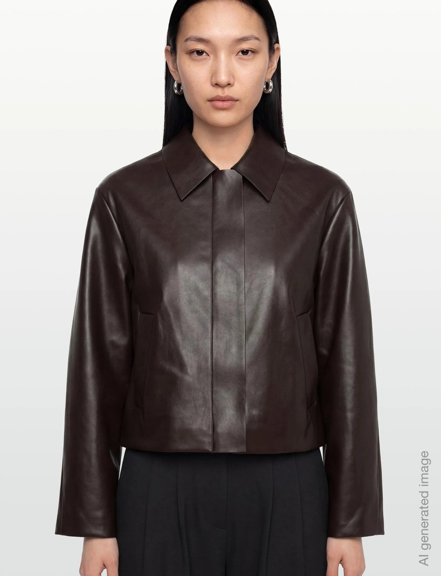 Gina Tricot - Short pu jacket - lette jakker - burgundy/brown (3012) - 3