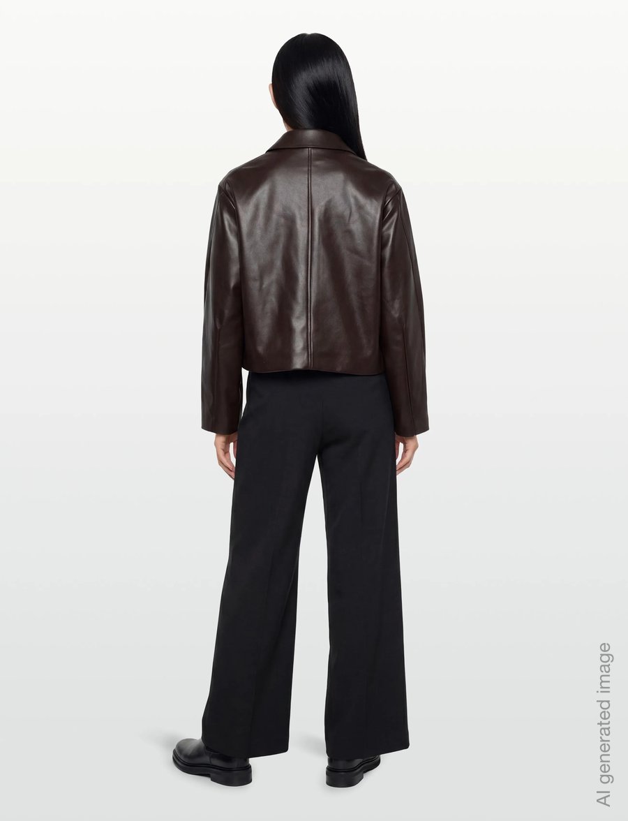 Gina Tricot - Short pu jacket - lette jakker - burgundy/brown (3012) - 4