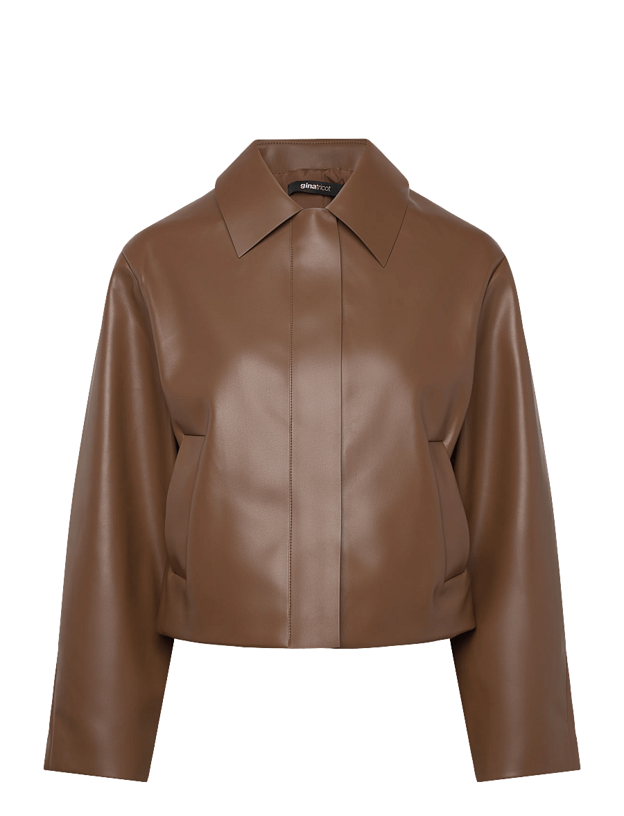 Gina Tricot - Short pu jacket - kevyet takit - warm brown (7019) - 1