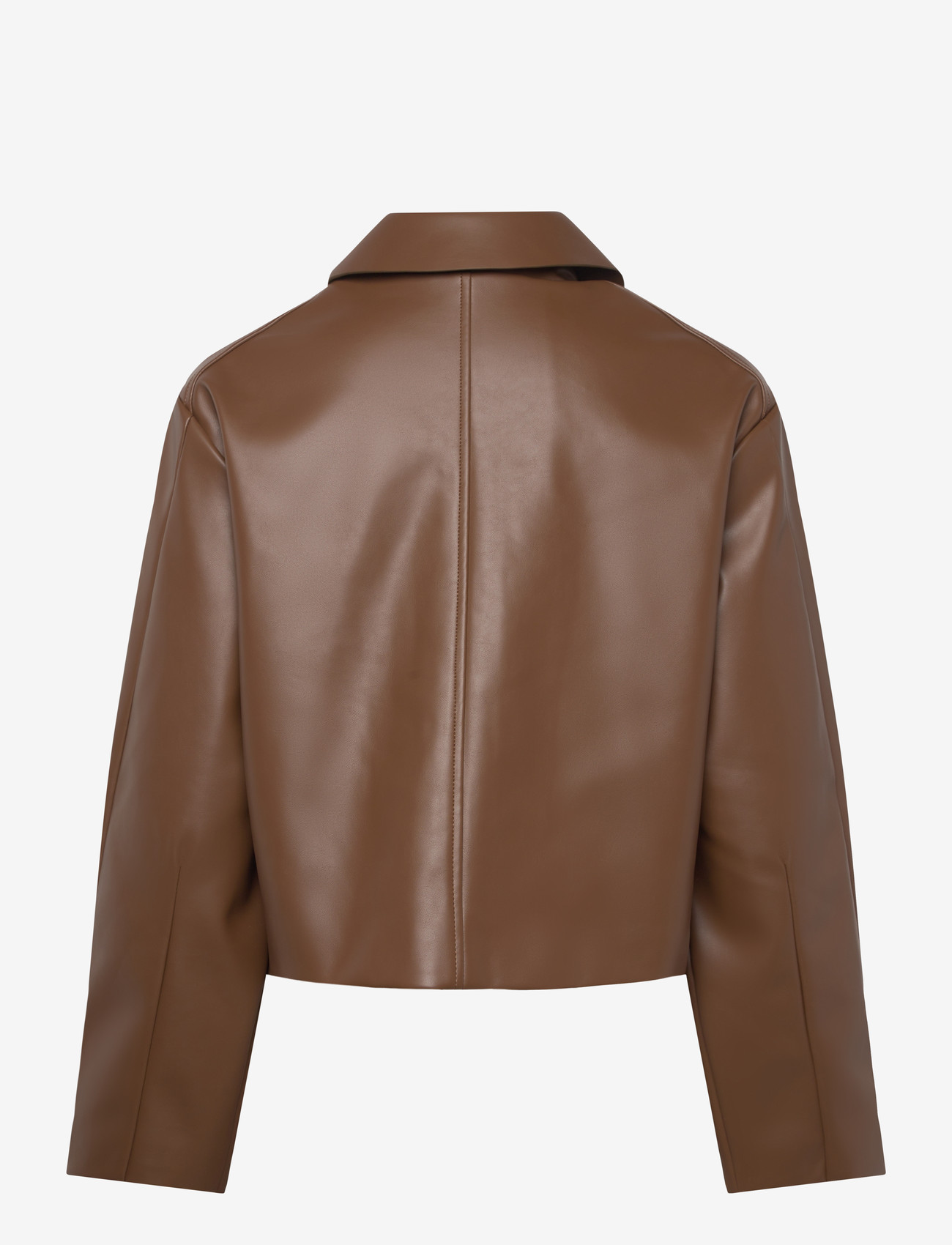 Gina Tricot - Short pu jacket - forårsjakker - warm brown (7019) - 2