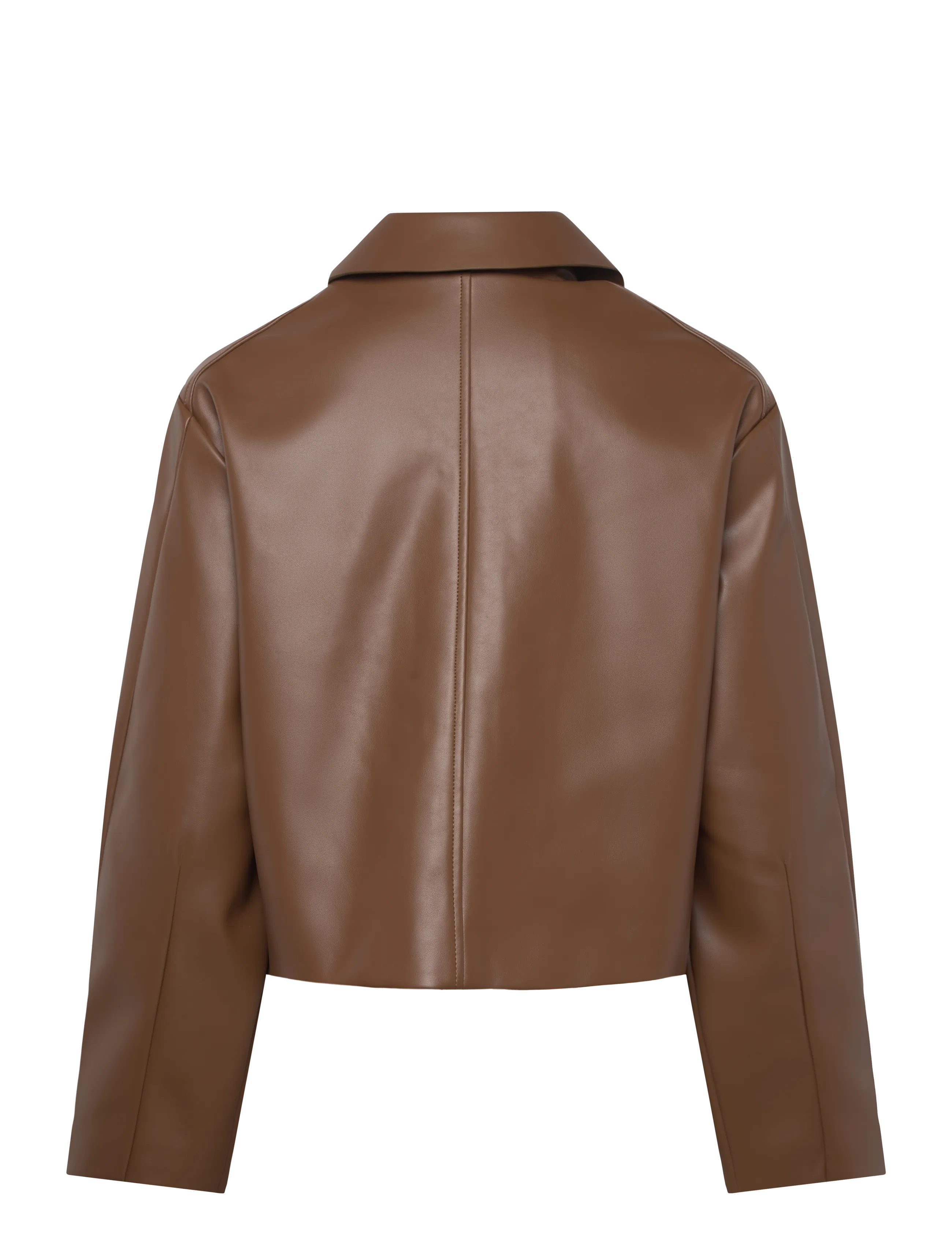 Gina Tricot - Short pu jacket - vårjackor - warm brown (7019) - 2