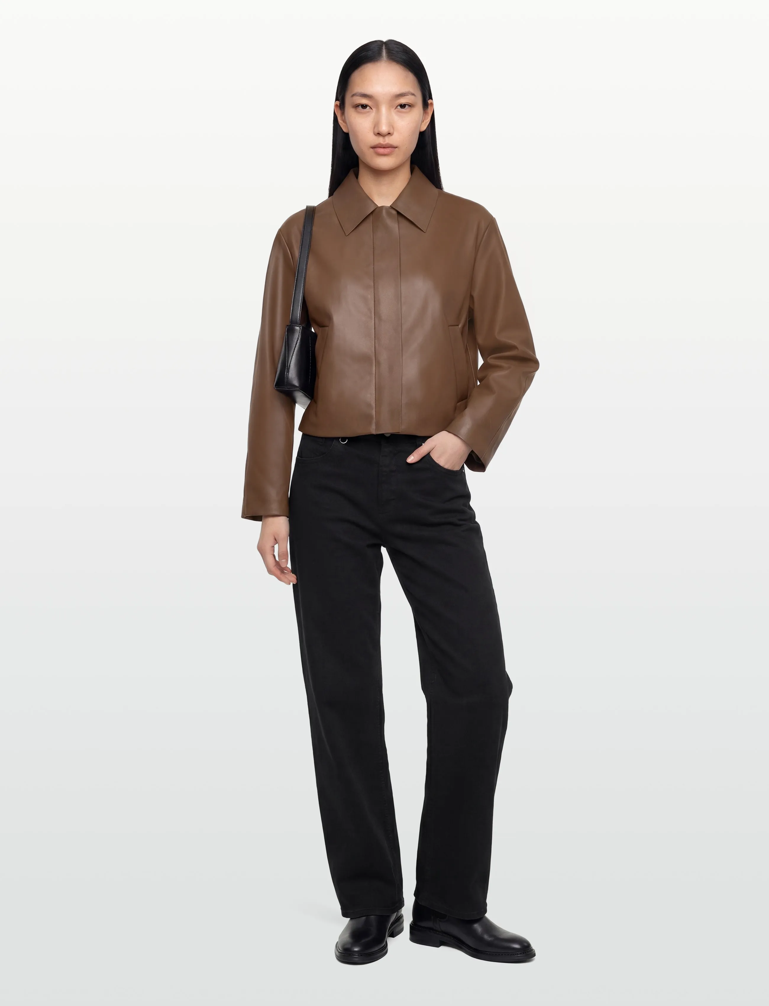 Gina Tricot Short pu jacket - Takit - WARM BROWN (7019) / brown