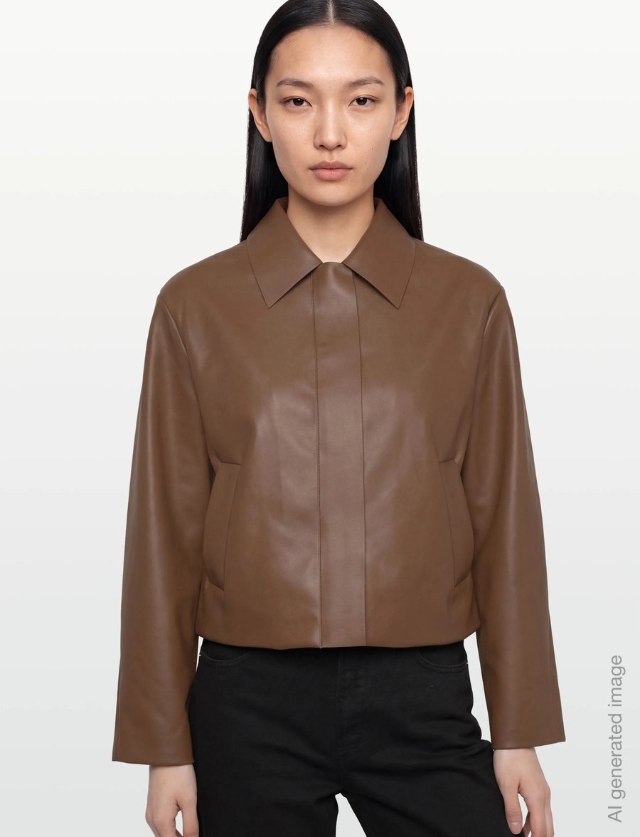 Gina Tricot - Short pu jacket - kevyet takit - warm brown (7019) - 3
