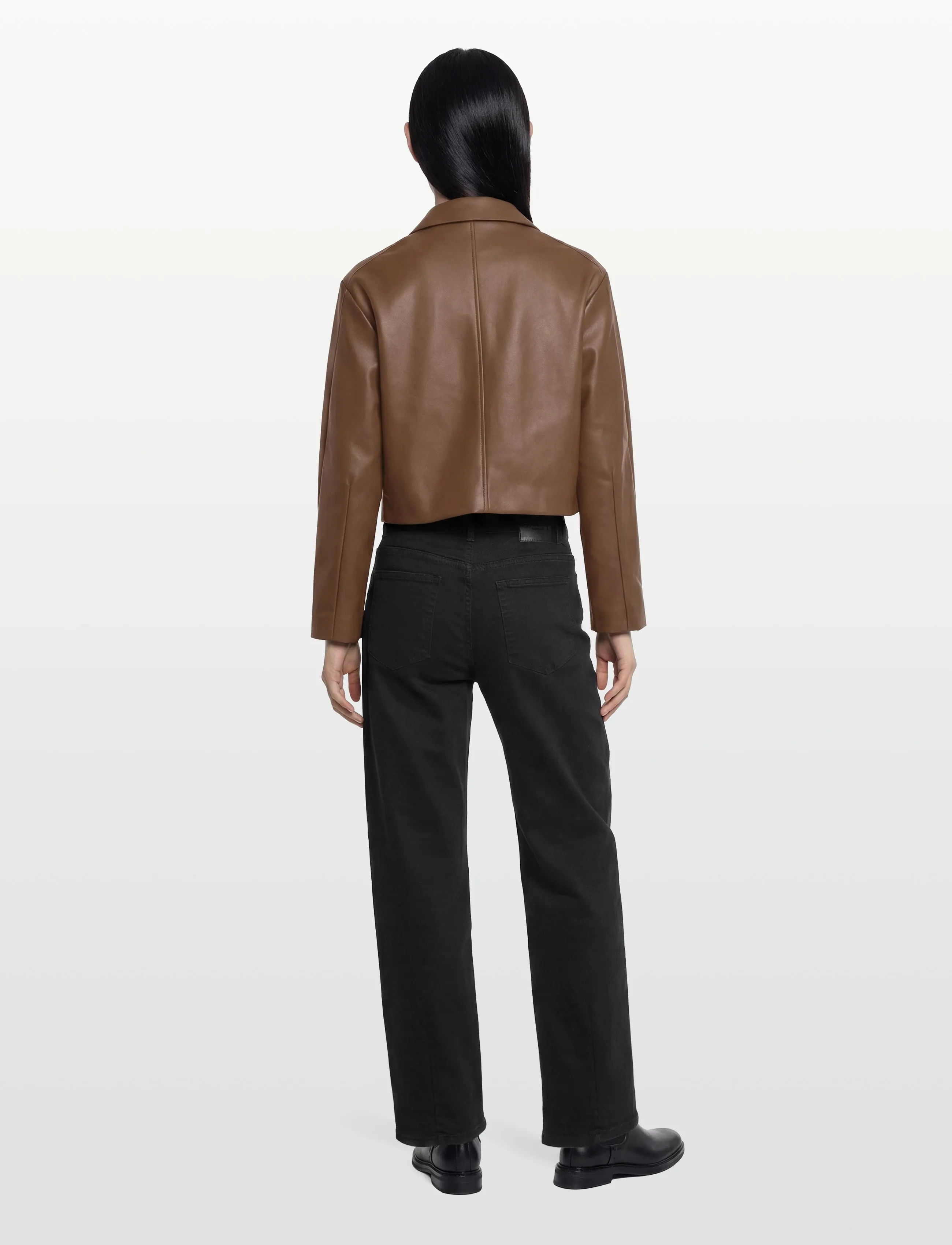 Gina Tricot - Short pu jacket - vårjackor - warm brown (7019) - 4