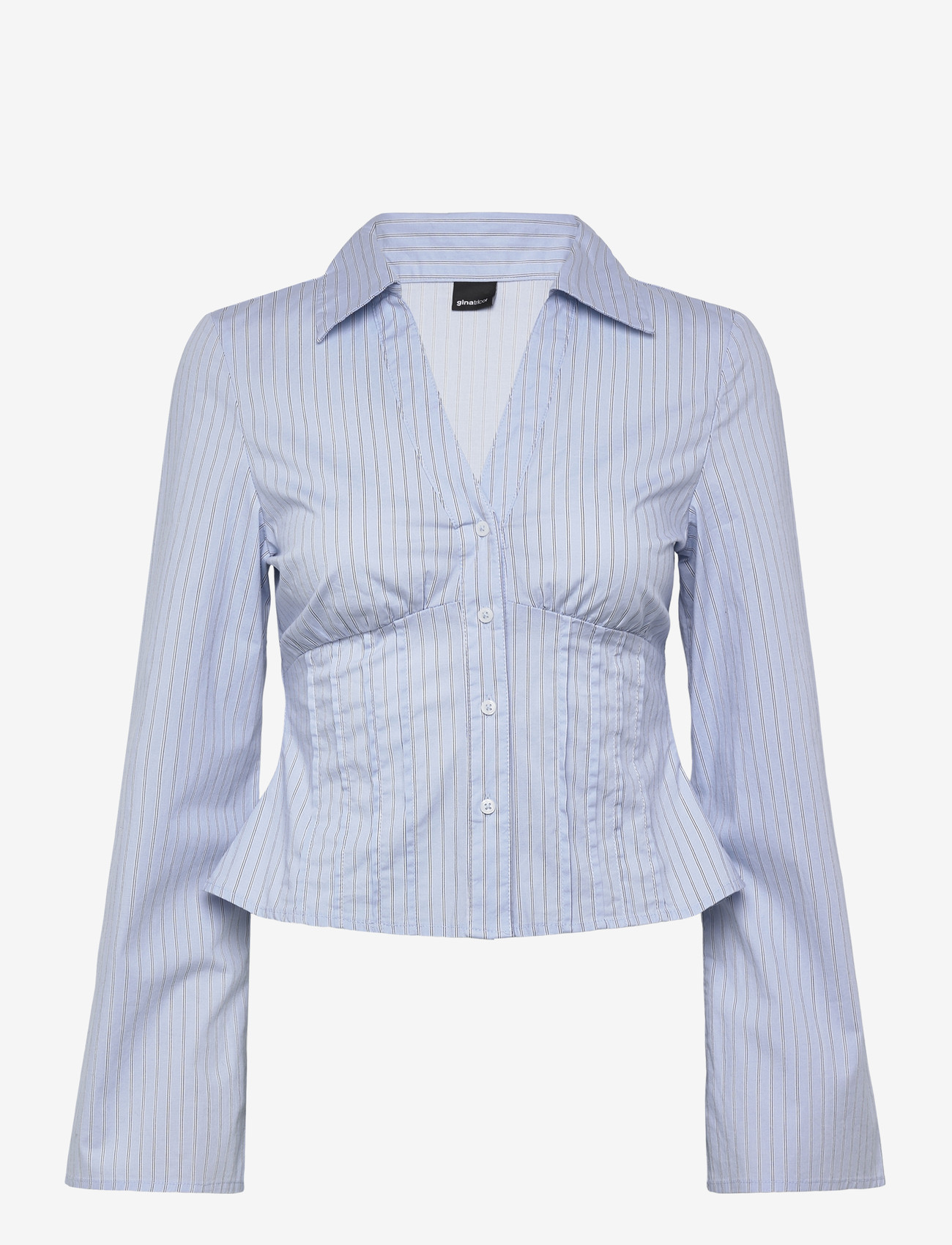 Gina Tricot - Shaped shirt - langærmede skjorter - blue stripe - 1