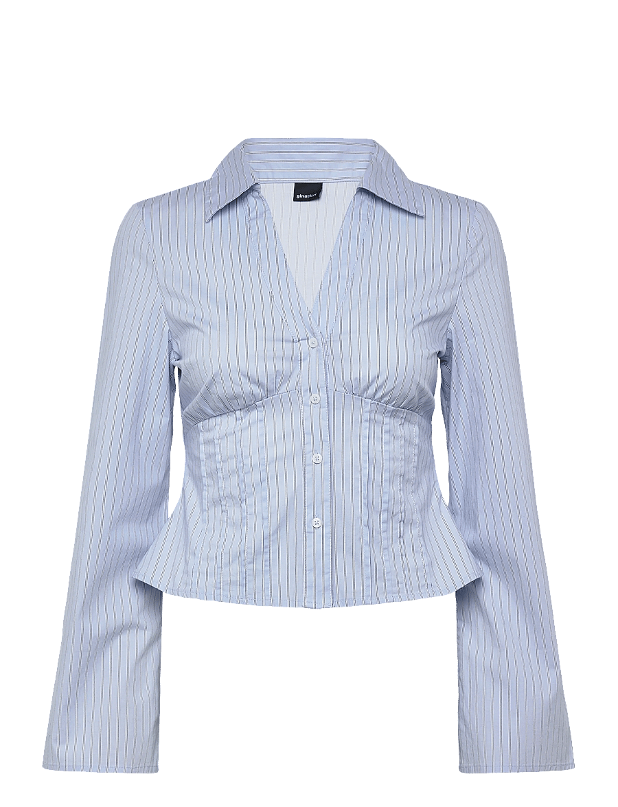 Gina Tricot - Shaped shirt - blue stripe - 1