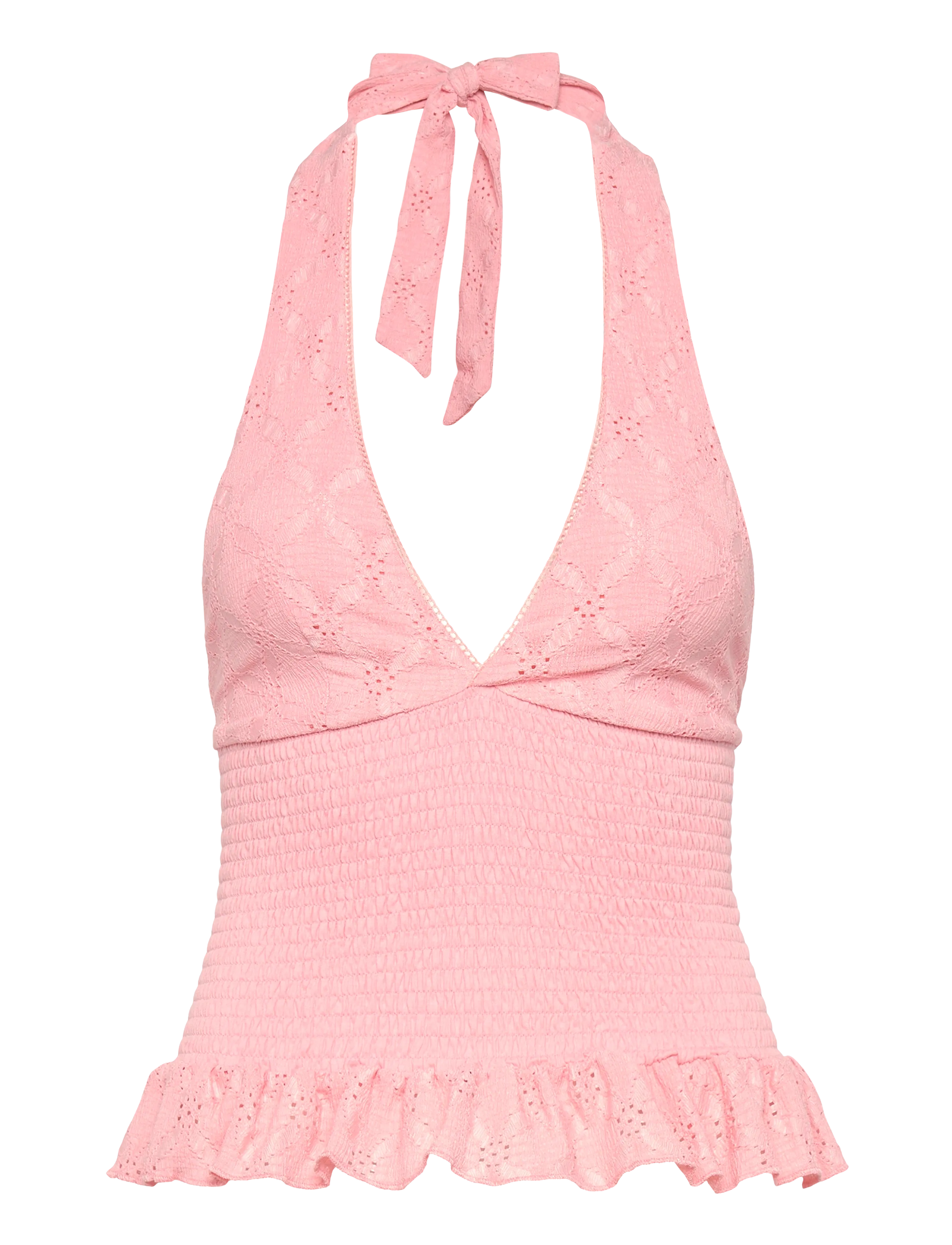 Gina Tricot Broderie anglaise top - Kampagne - BLOSSOM (1586) / pink/rose