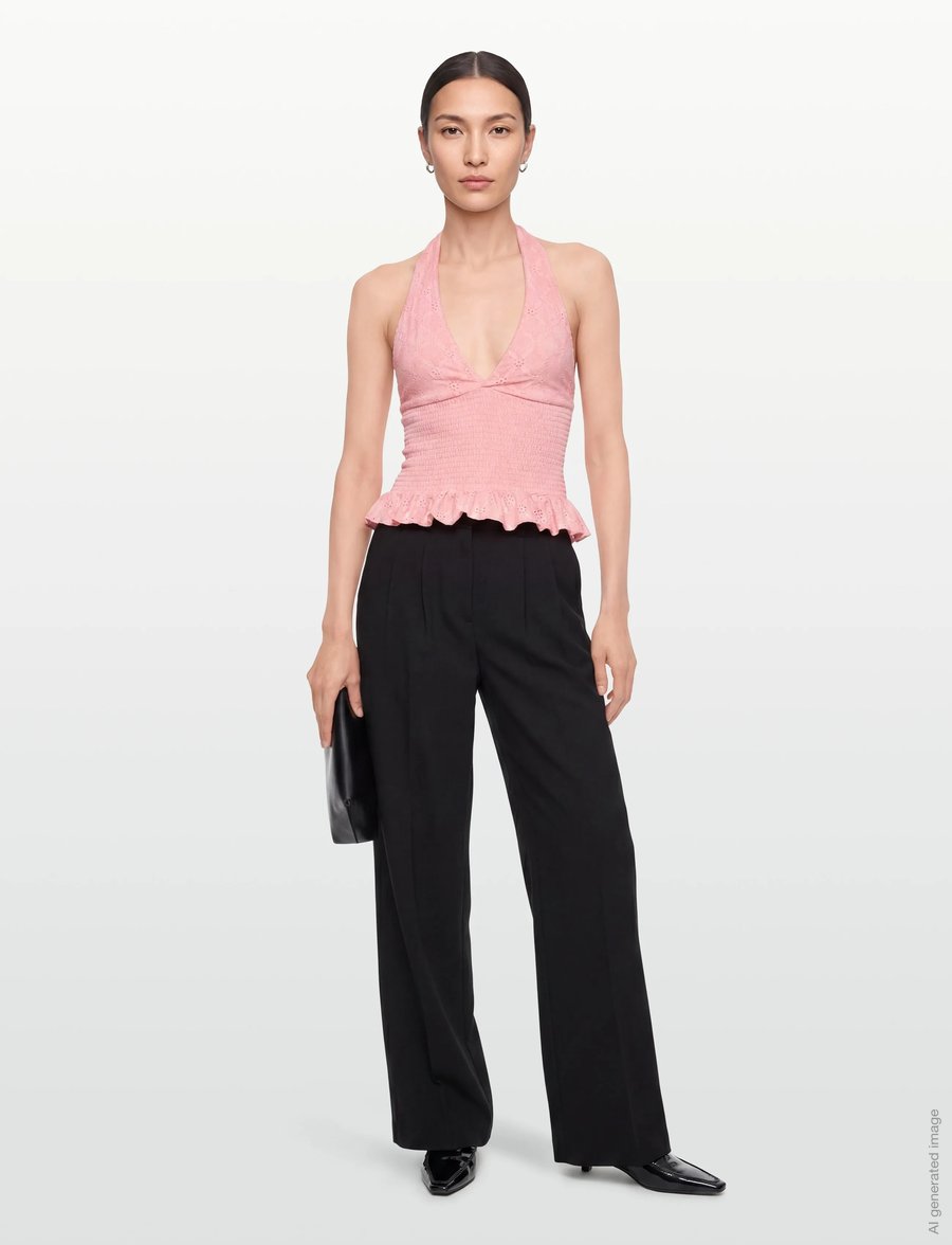 Gina Tricot - Broderie anglaise top - crop tops - blossom (1586) - 0