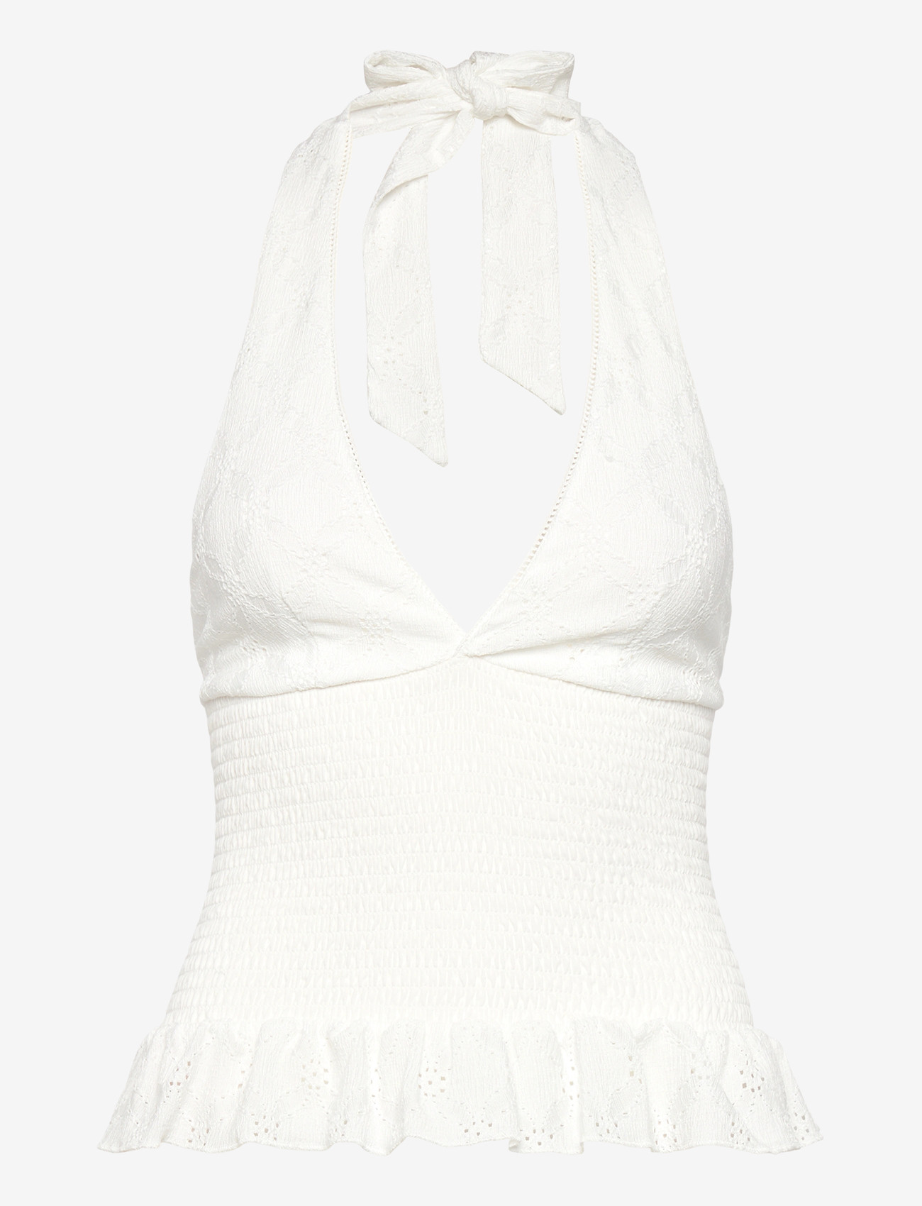 Gina Tricot - Broderie anglaise top - crop tops - offwhite (1420) - 0