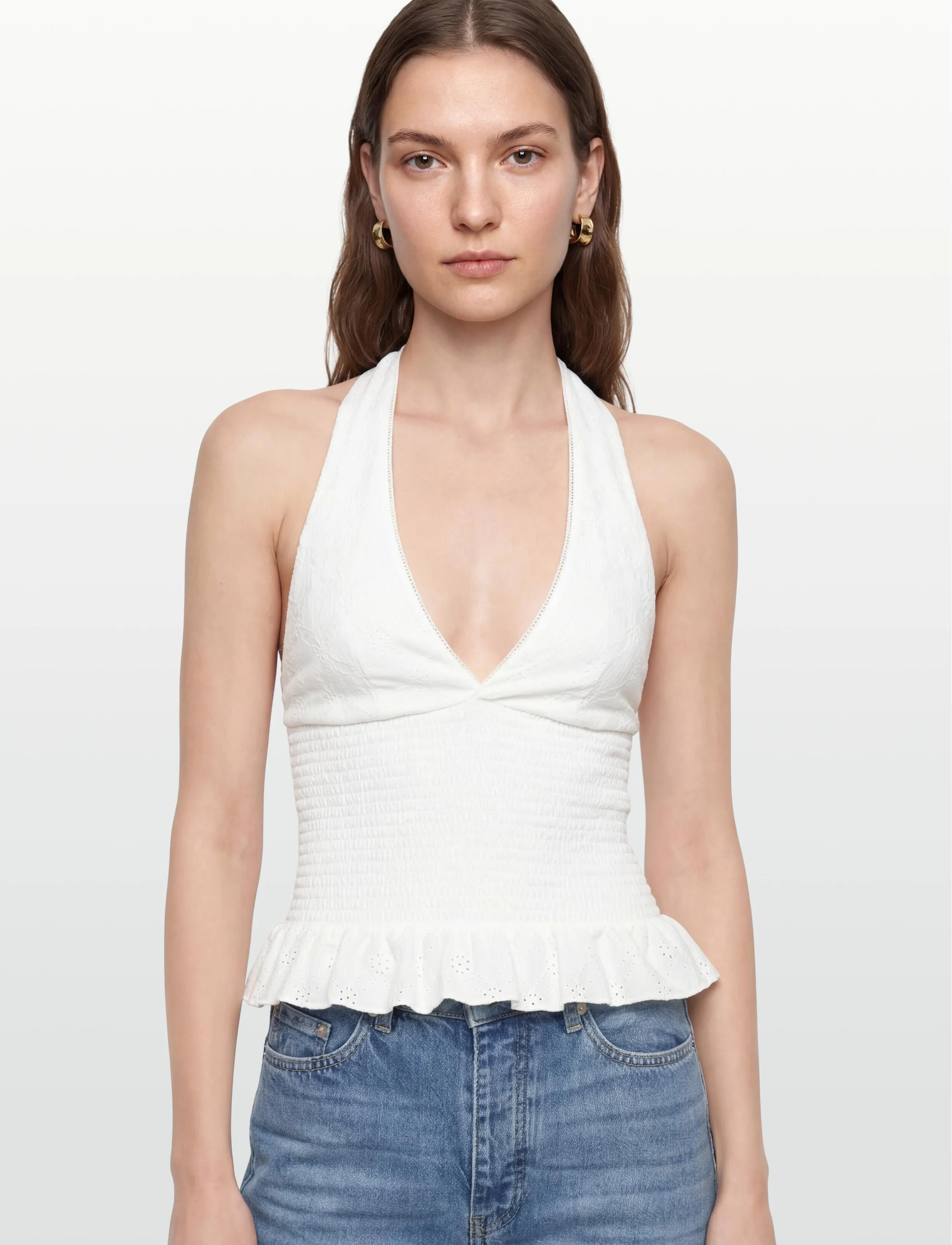 Gina Tricot - Broderie anglaise top - nabapluusid - offwhite (1420) - 3