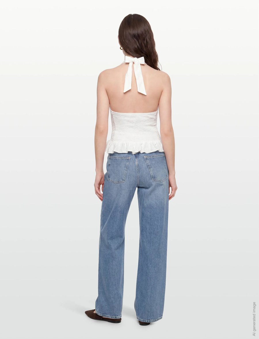 Gina Tricot - Broderie anglaise top - crop tops - offwhite (1420) - 4