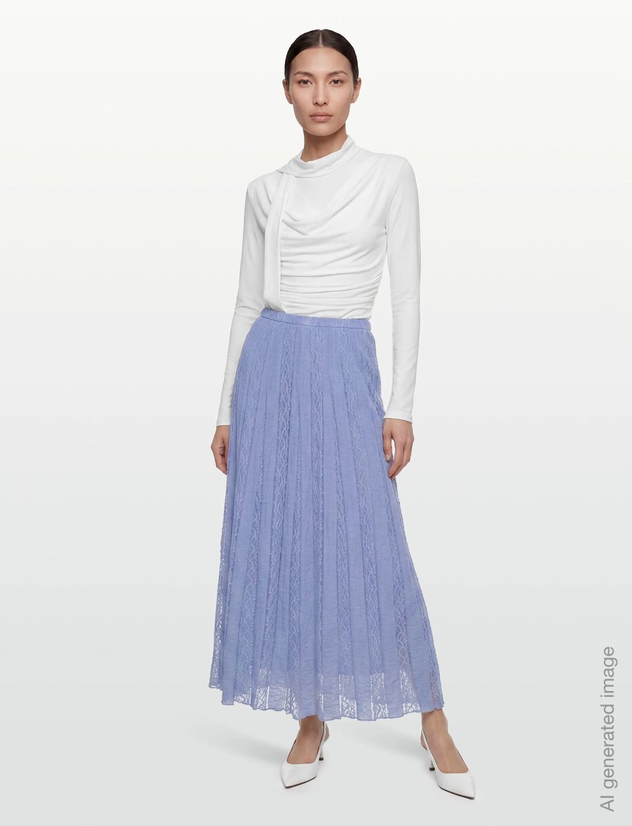 Gina Tricot - Lace skirt - plisseeritud seelikud - endless sky (5017) - 0